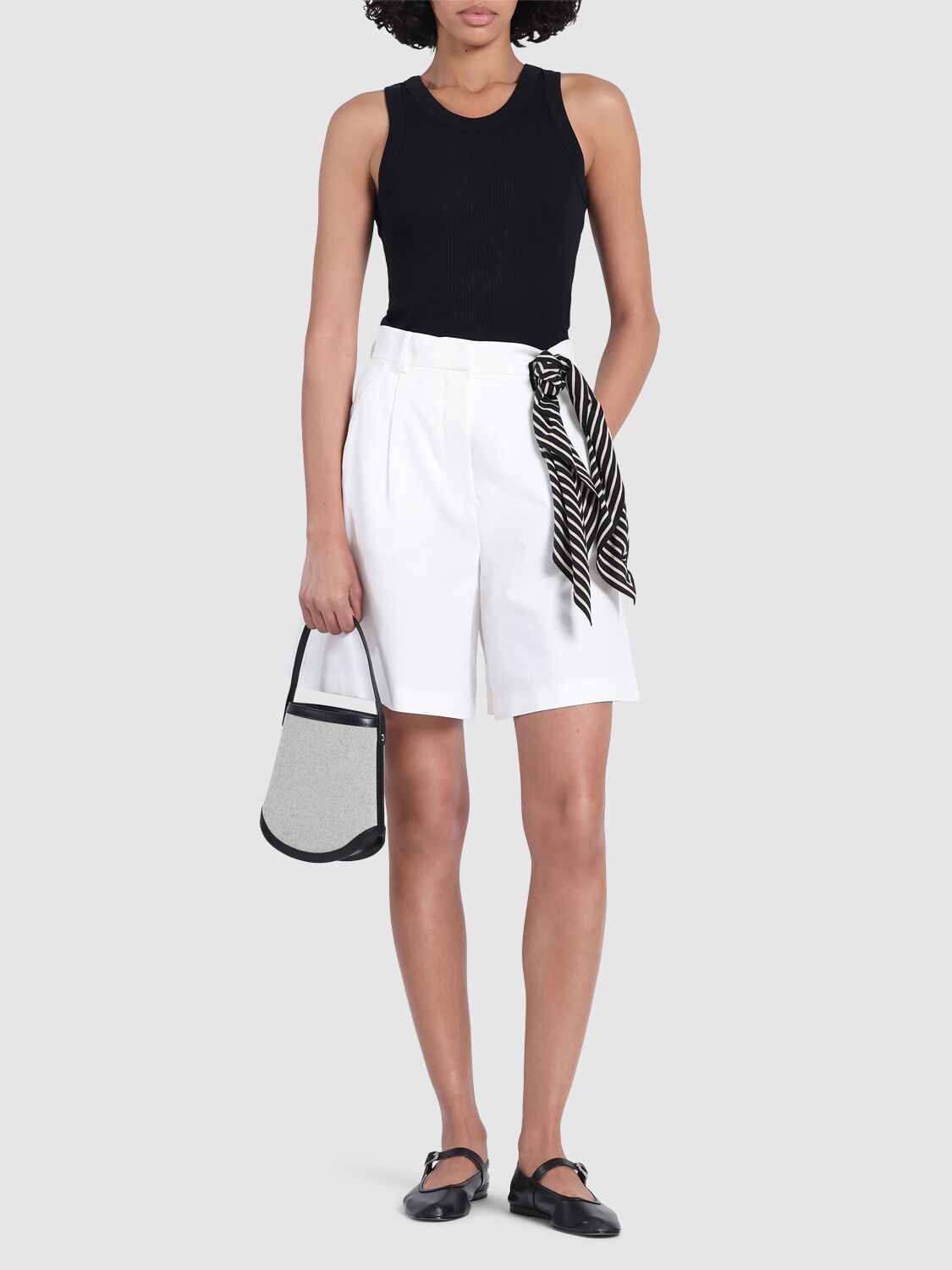 Weekend Max Mara "ecuba Bermuda In Linen And Cotton In 아이보리