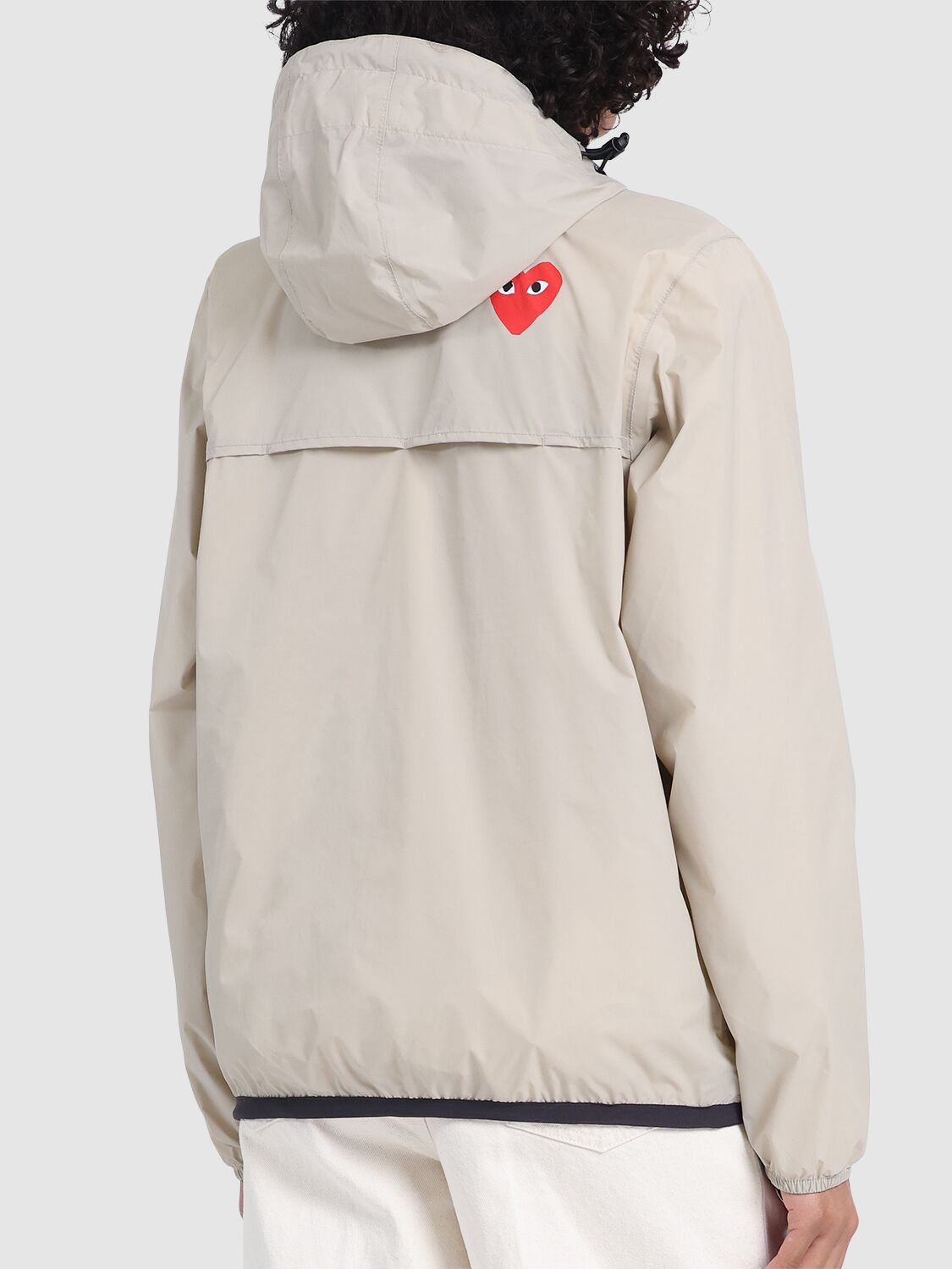 COMME DES GARÇONS PLAY LOGO NYLON HALF ZIP JACKET 