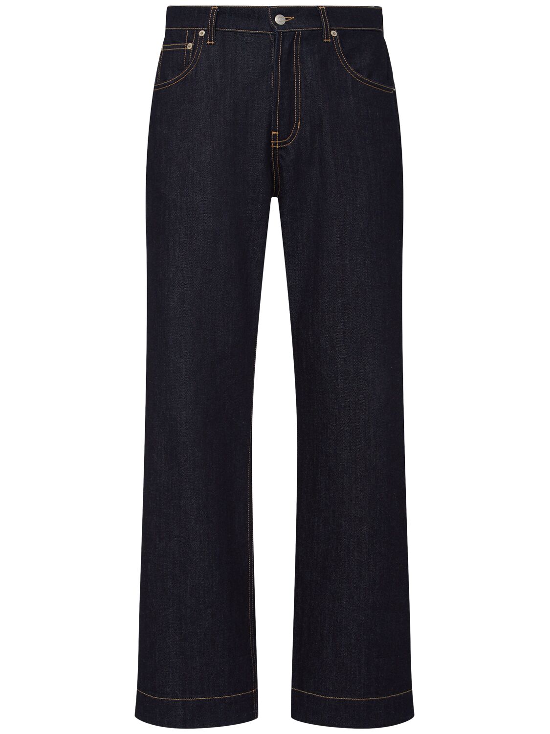 Cotton Denim Wide Leg Jeans - MCQUEEN - Modalova