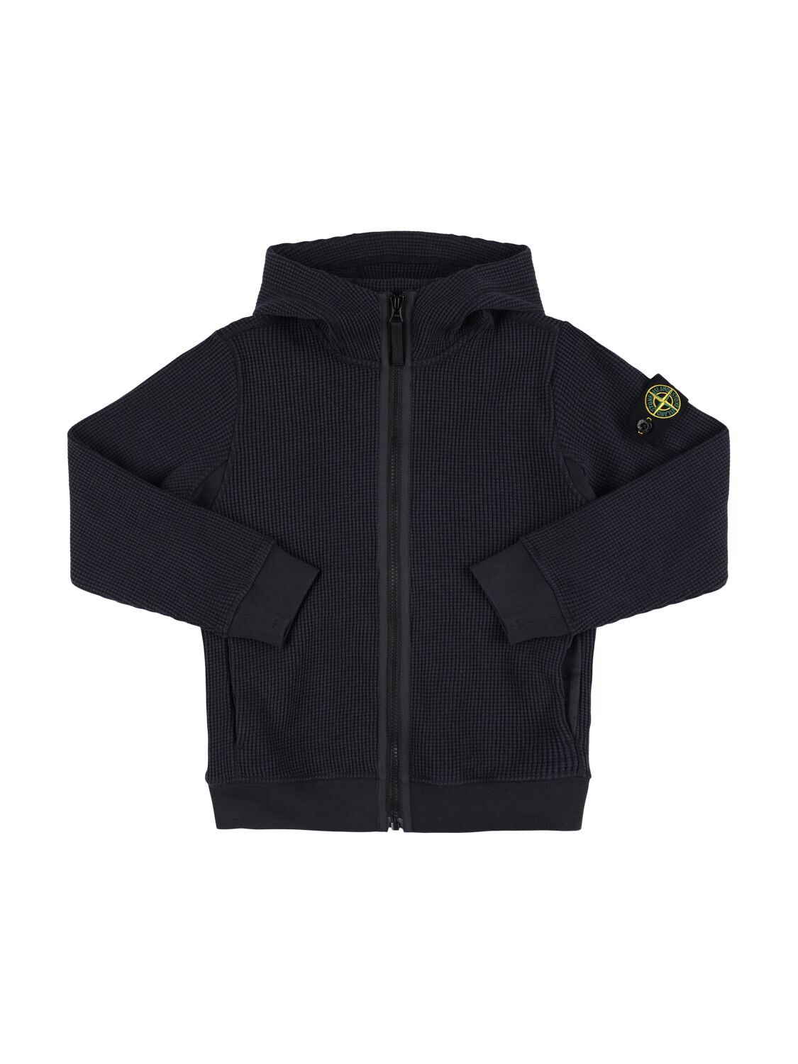 STONE ISLAND JUNIOR Cotton Zip Hoodie