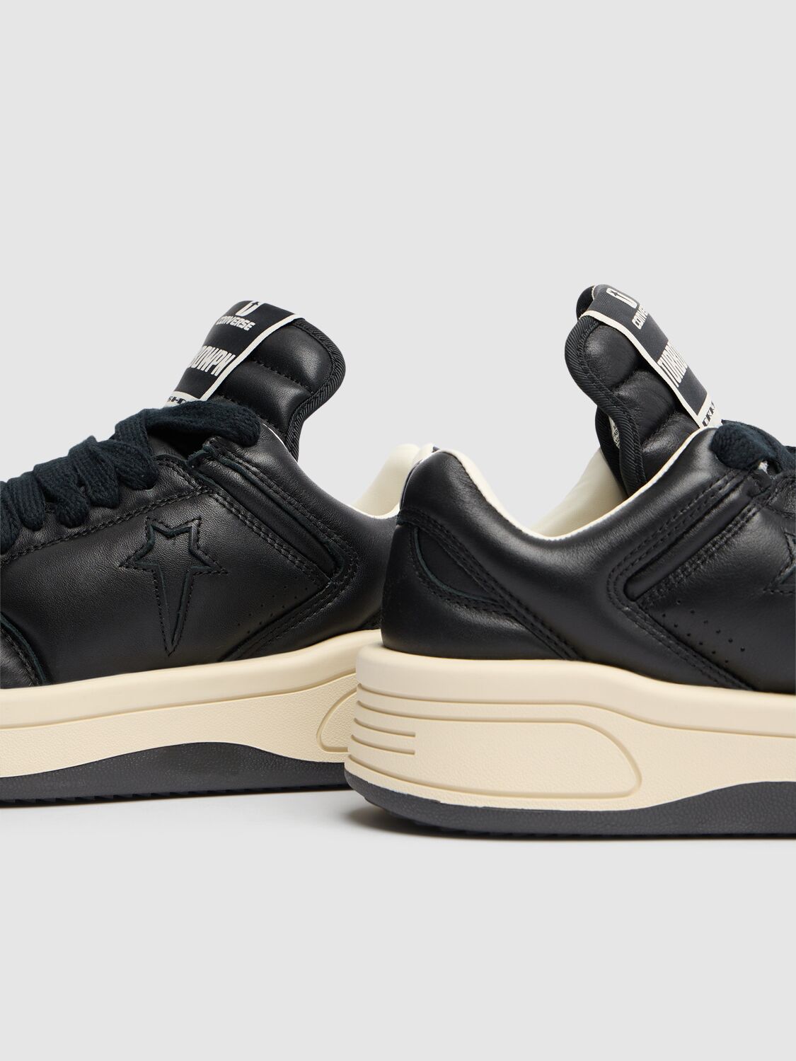 Shop Rick Owens Drkshdw Turbowpn Leather Sneakers