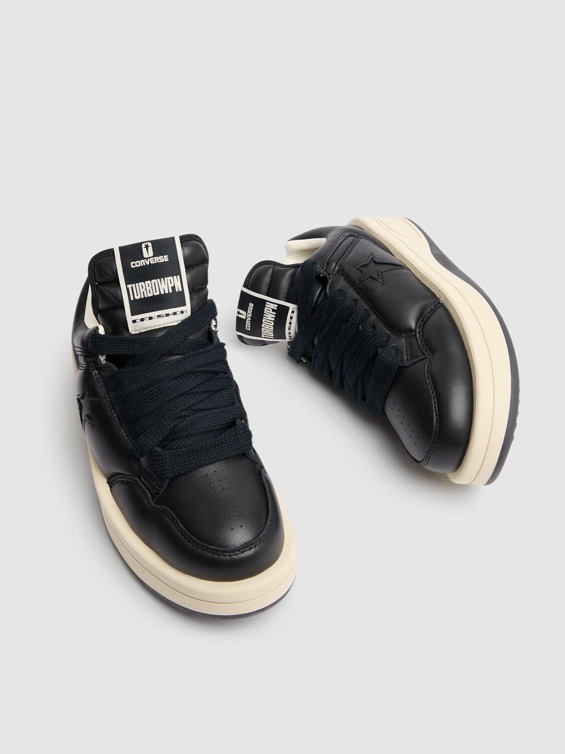 Shop Rick Owens Drkshdw Turbowpn Leather Sneakers