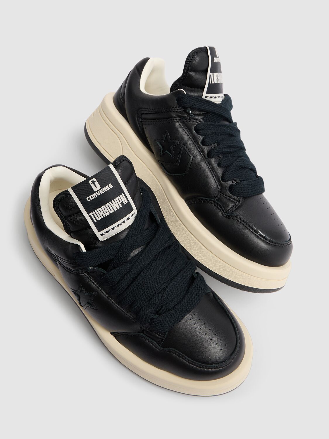 Shop Rick Owens Drkshdw Turbowpn Leather Sneakers