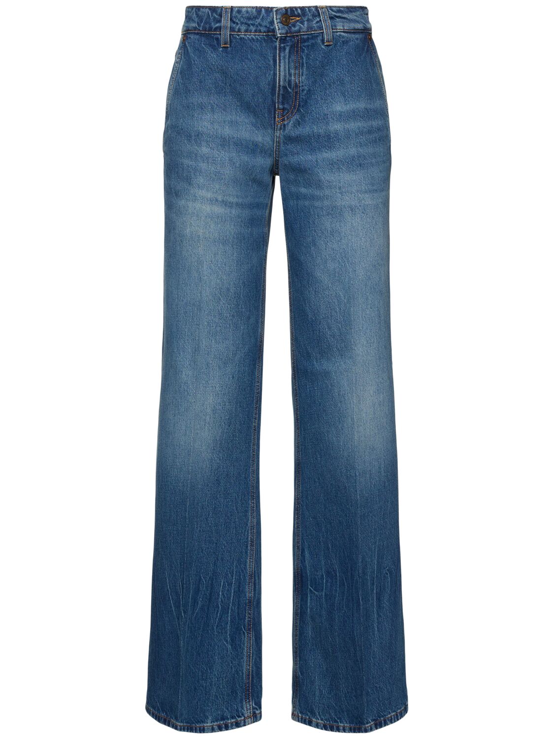 Victoria Beckham Gigi Mid Rise Straight Jeans In Vintage Indigo In Blue