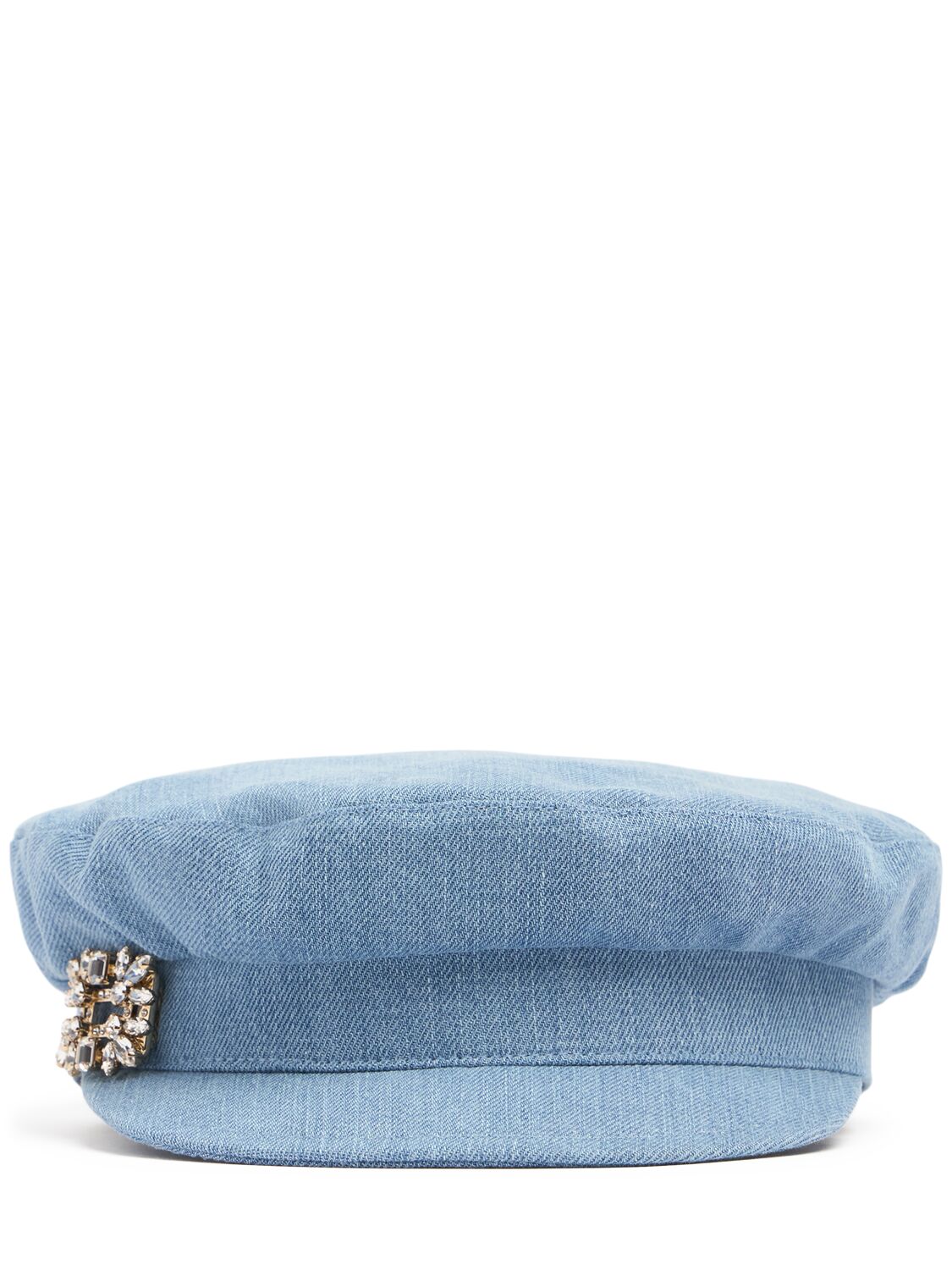 Casquette En Denim Avec Broche En Cristaux Rv - ROGER VIVIER - Modalova