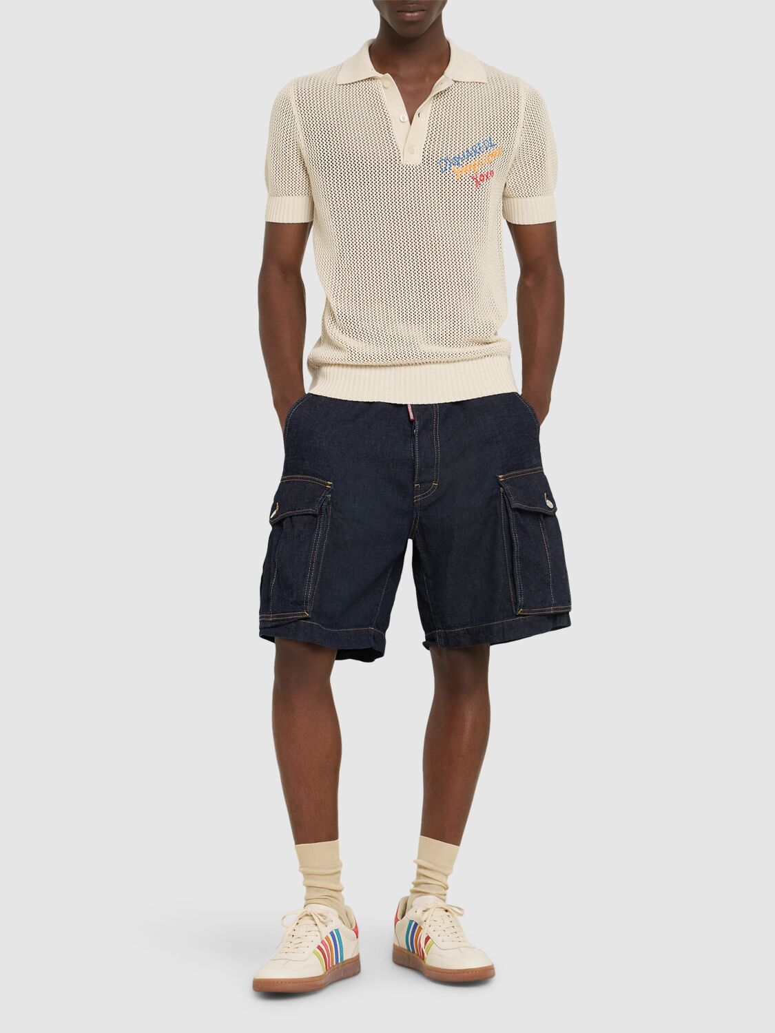 Denim Cargo Shorts