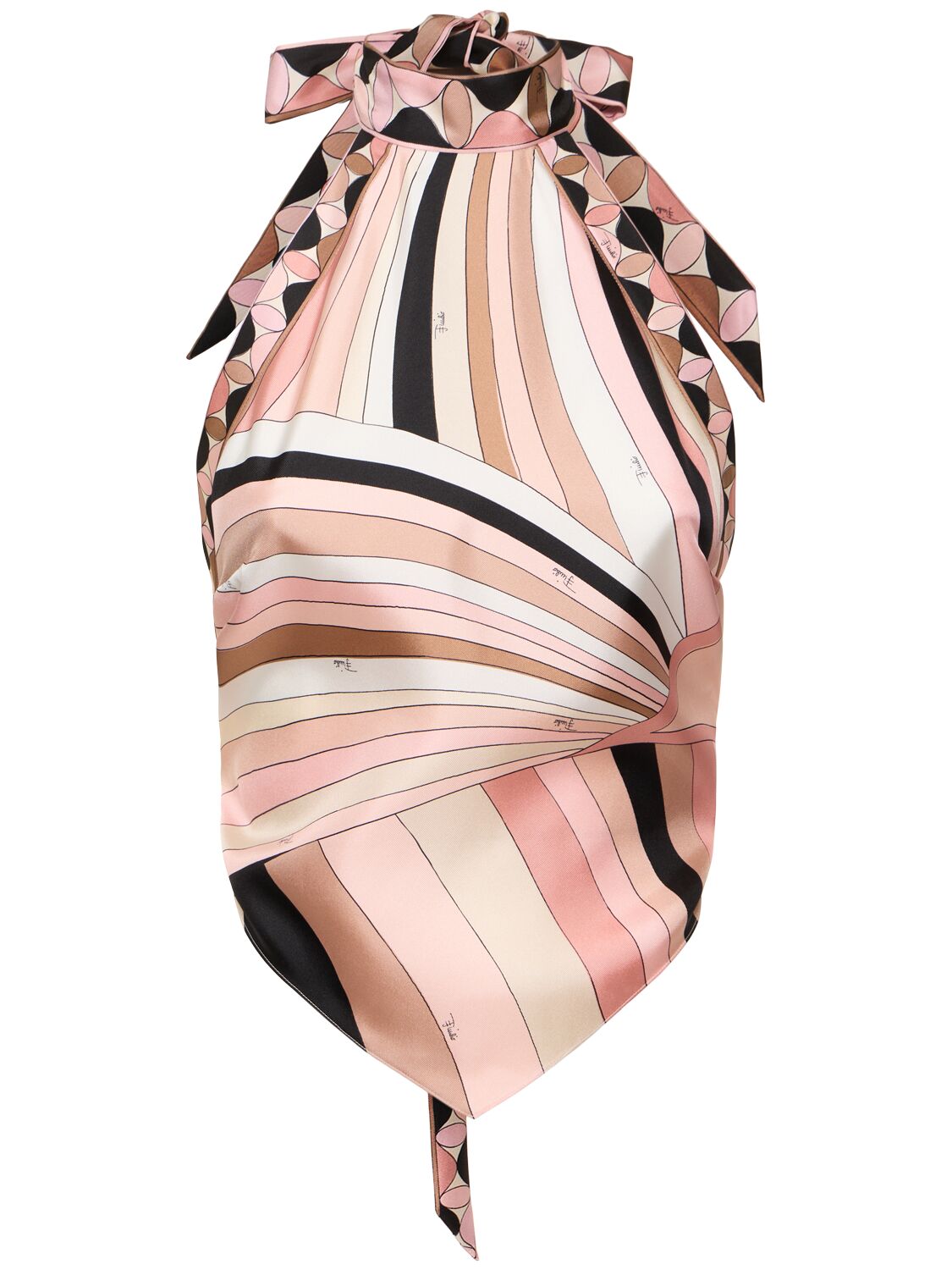 Printed Silk Twill Halter Neck Top - PUCCI - Modalova