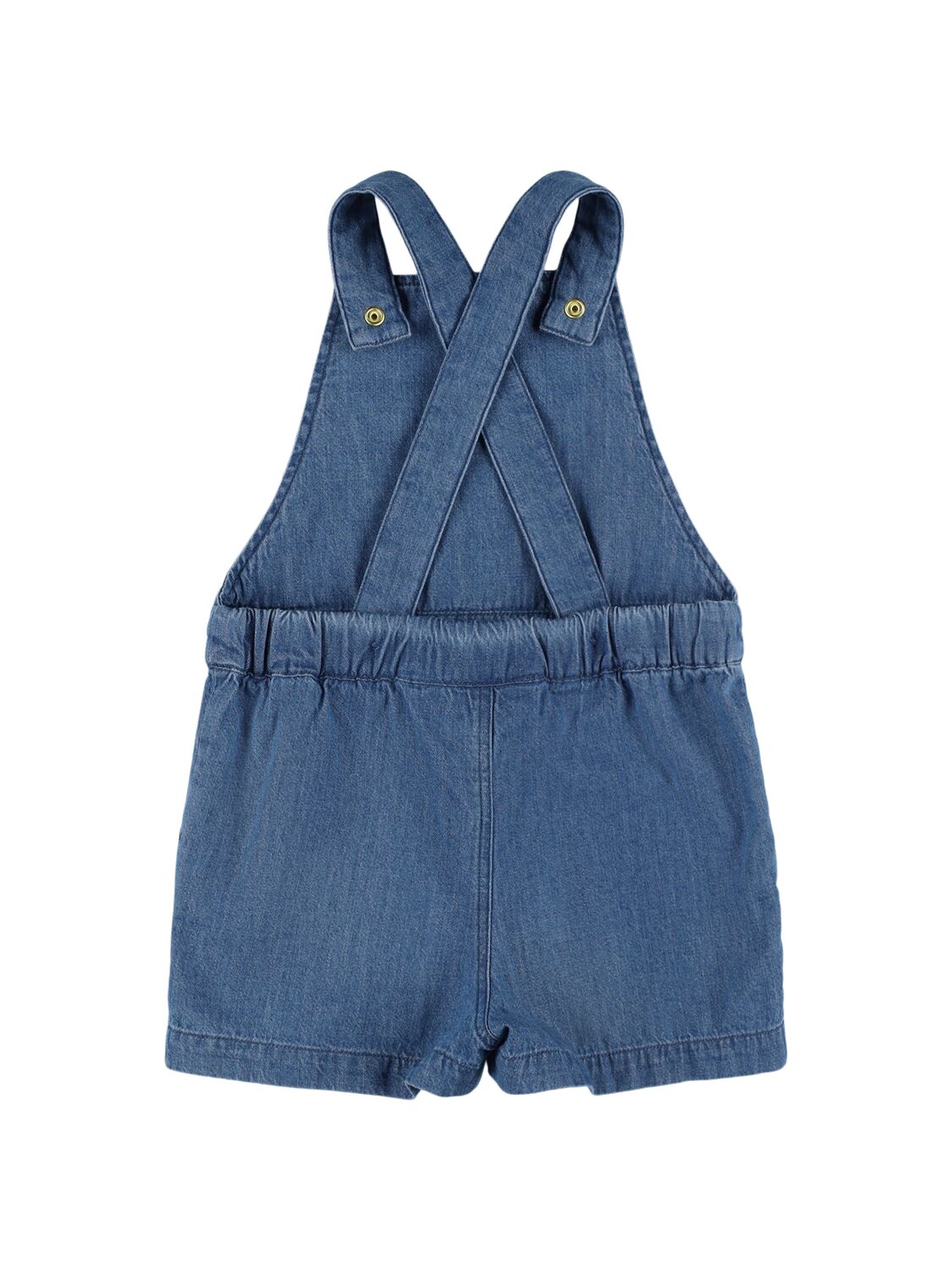 Mini Rodini Embroidered Cotton Denim Overalls