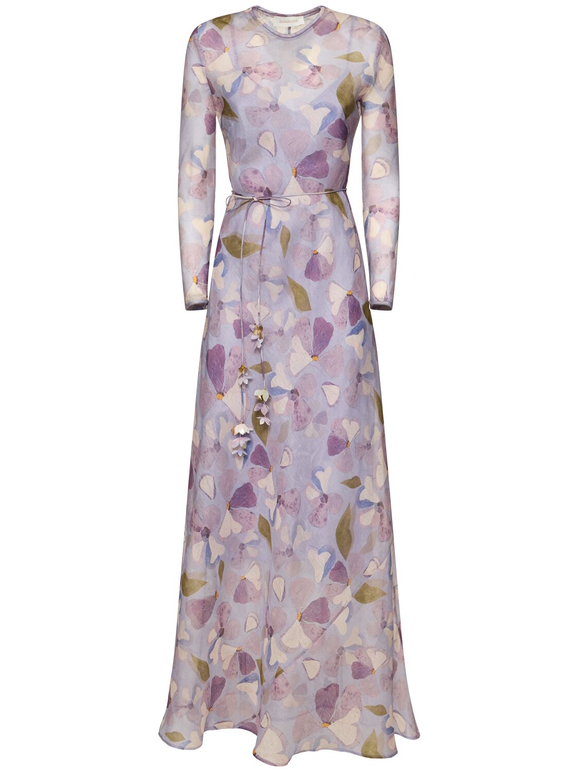 Zimmermann Dawning Linen & Silk Long Sheath Dress