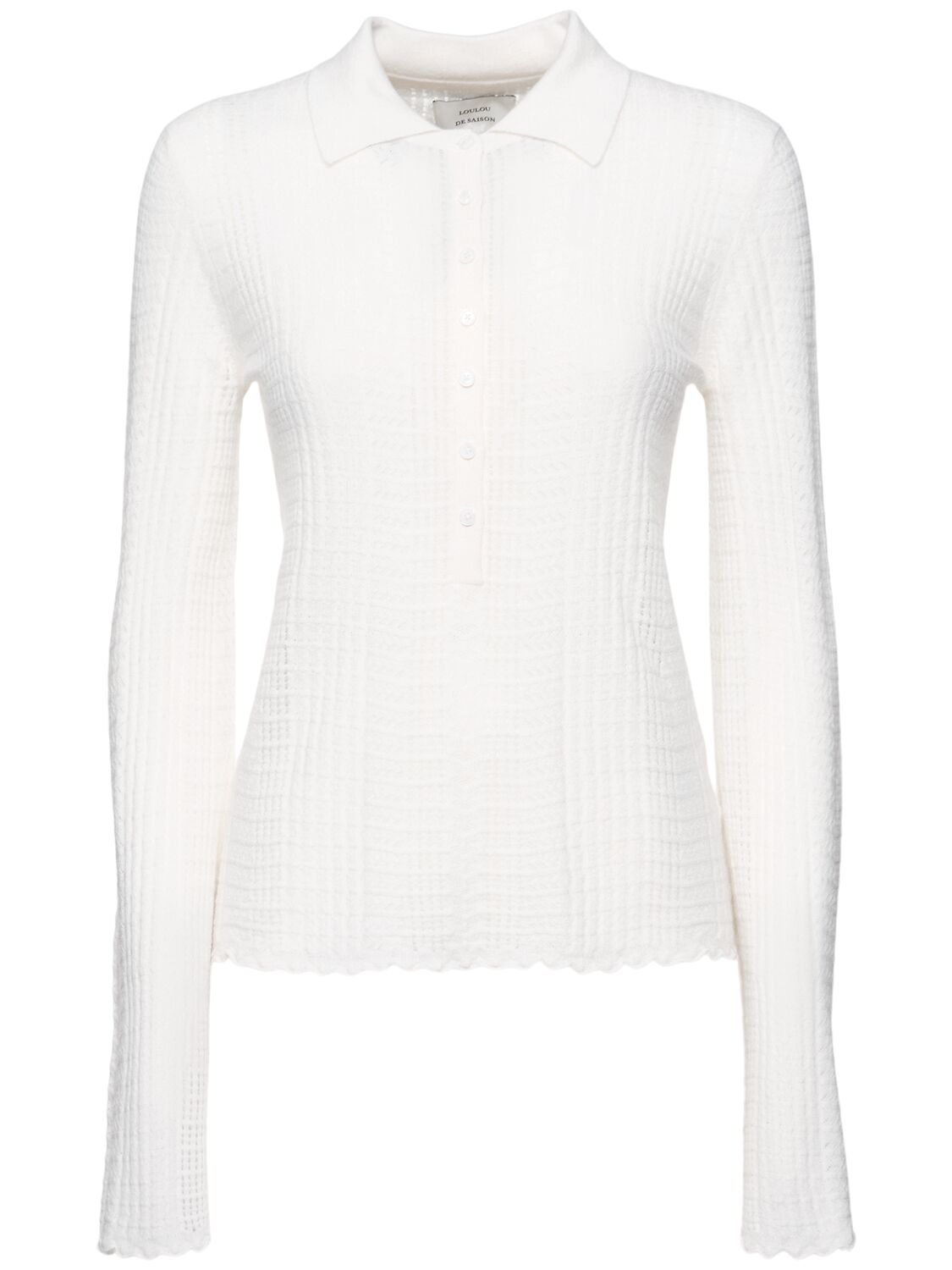 Loulou De Saison Tiha Fine Knit Polo Sweater