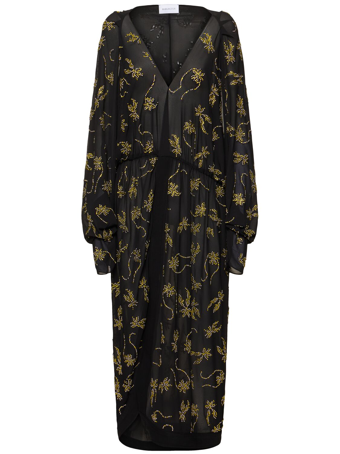 Licia Embellished Chiffon Midi Dress