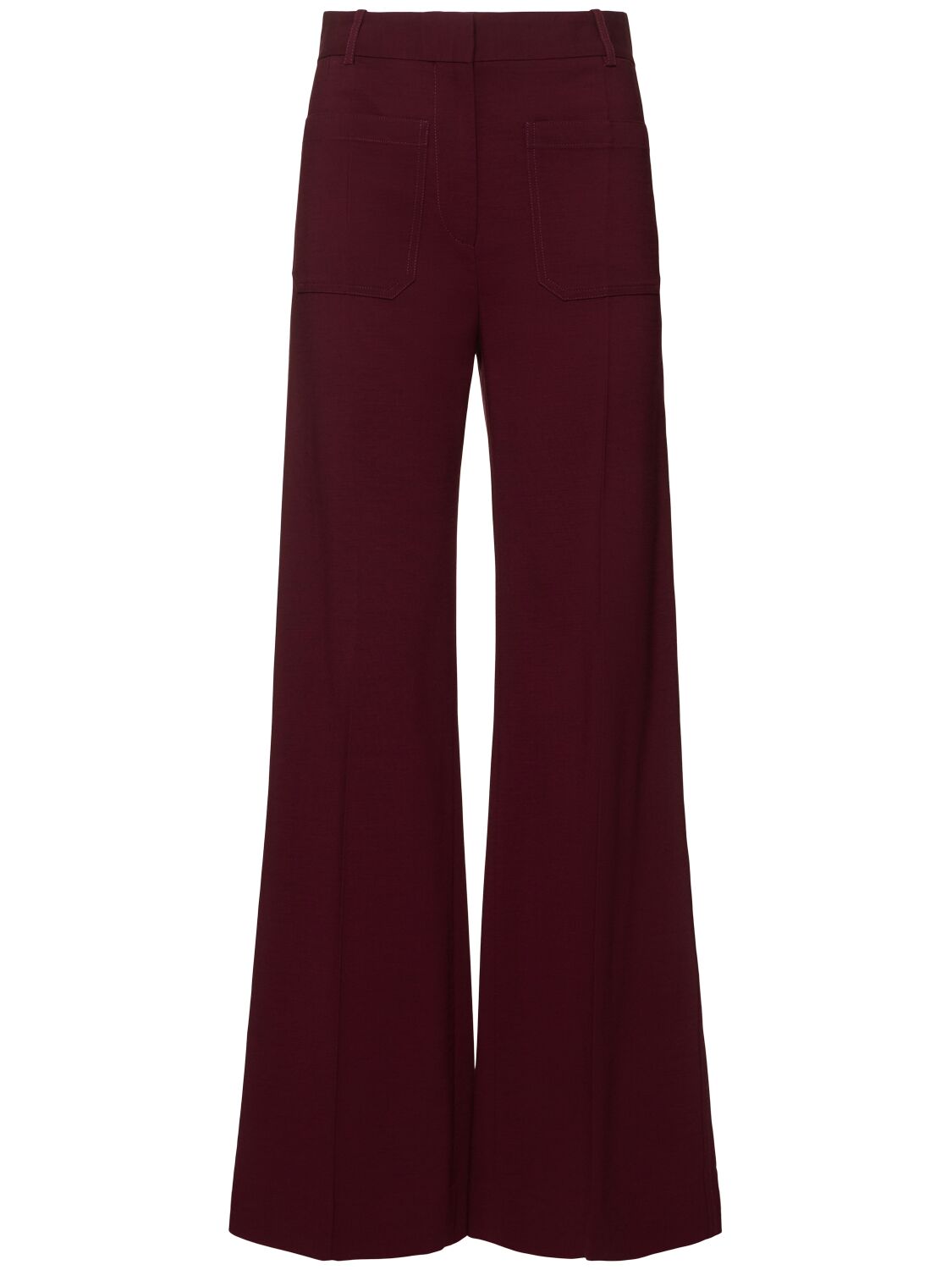 Victoria Beckham Alina Viscose Blend Wide Leg Pants