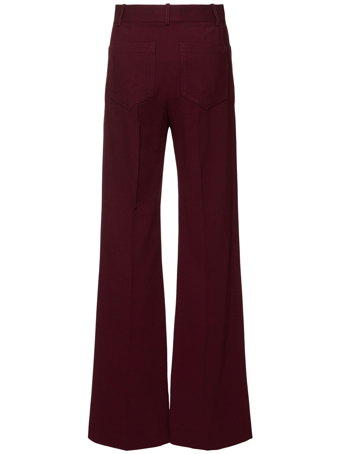 Shop Victoria Beckham Alina Viscose Blend Wide Leg Pants