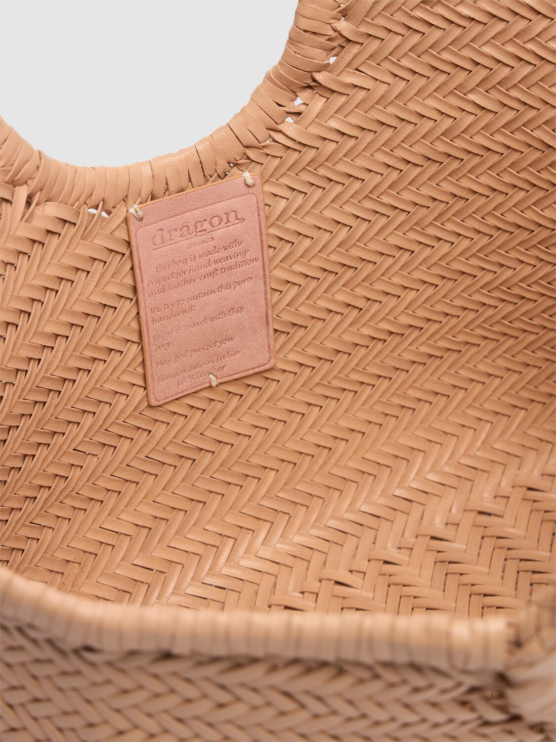 Dragon Diffusion Big Nantucket Woven Leather Basket Bag In Natural