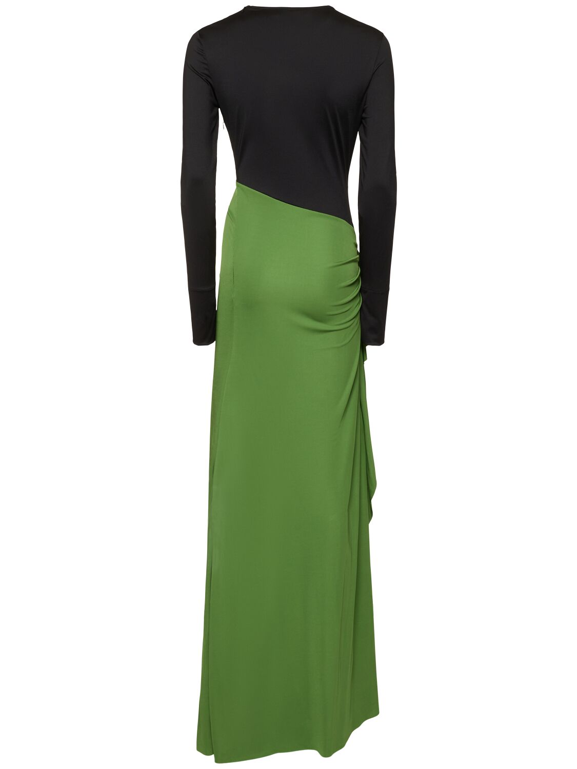 VICTORIA BECKHAM LONG SLEEVE DRAPED JERSEY GOWN 