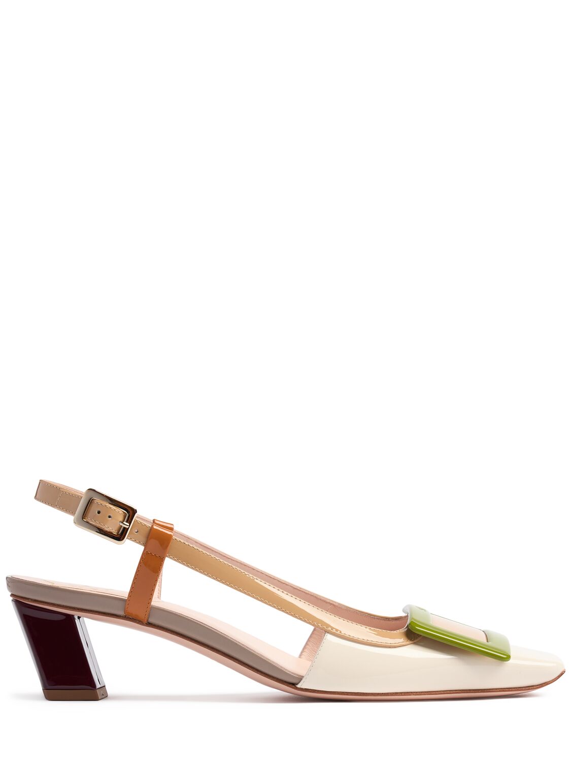 45mm Patent Leather Slingback Pumps