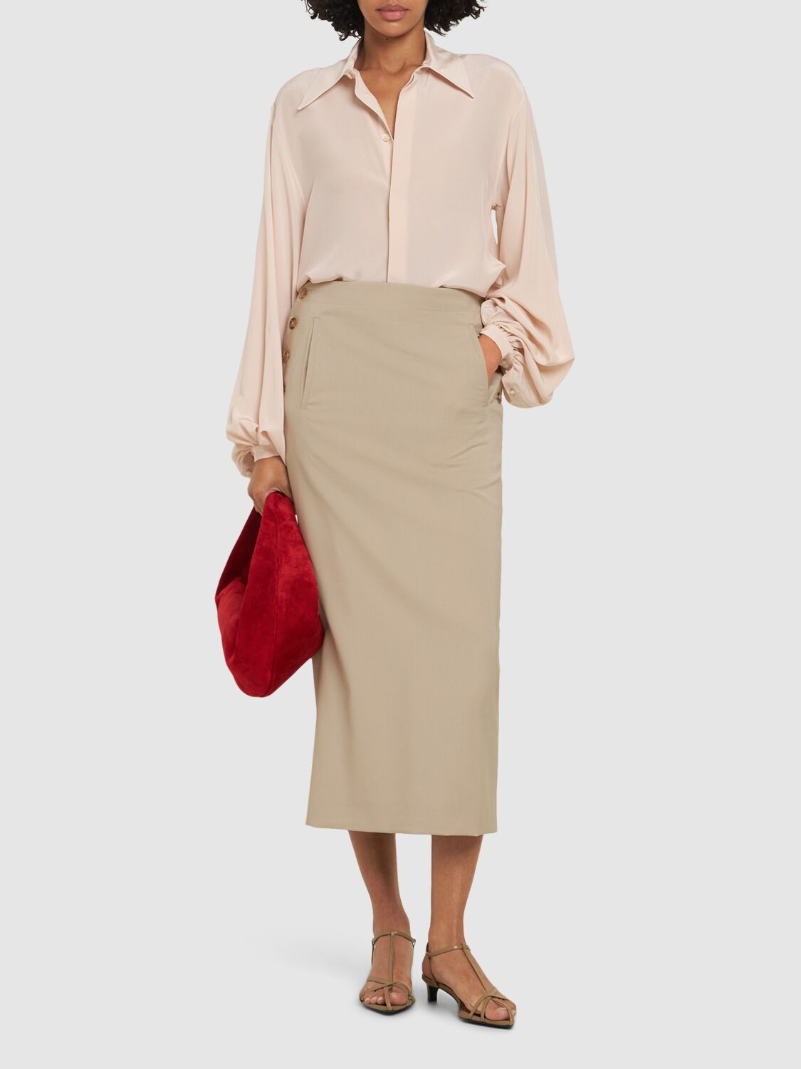 VICTORIA BECKHAM BLOUSON SILK SHIRT 