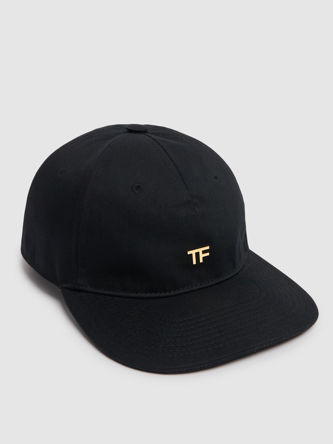 Shop Tom Ford Tf Cotton Canvas Baseball Cap In Black