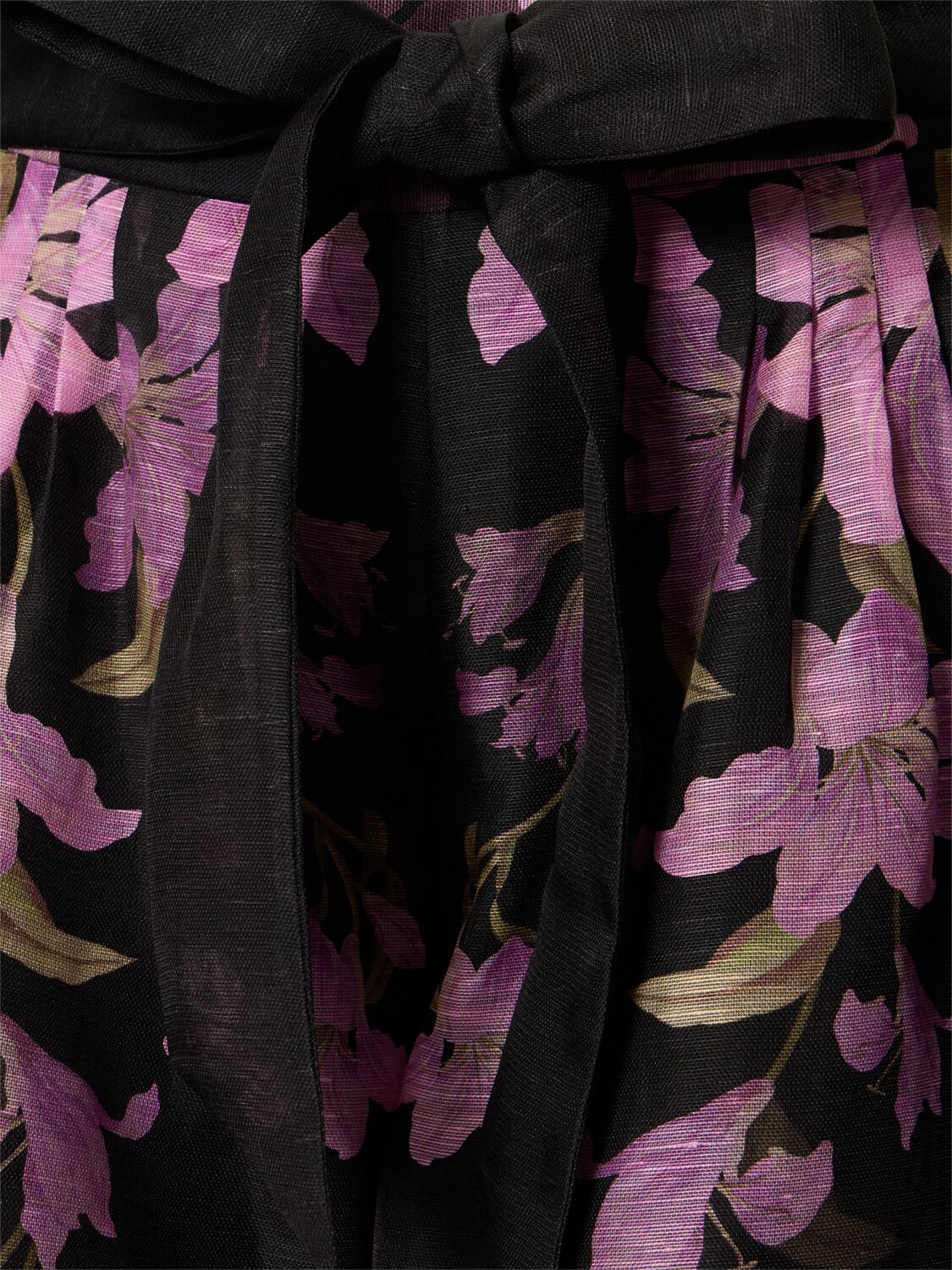 Zimmermann Dawning Belted Floral-print Linen And Silk-blend Shorts