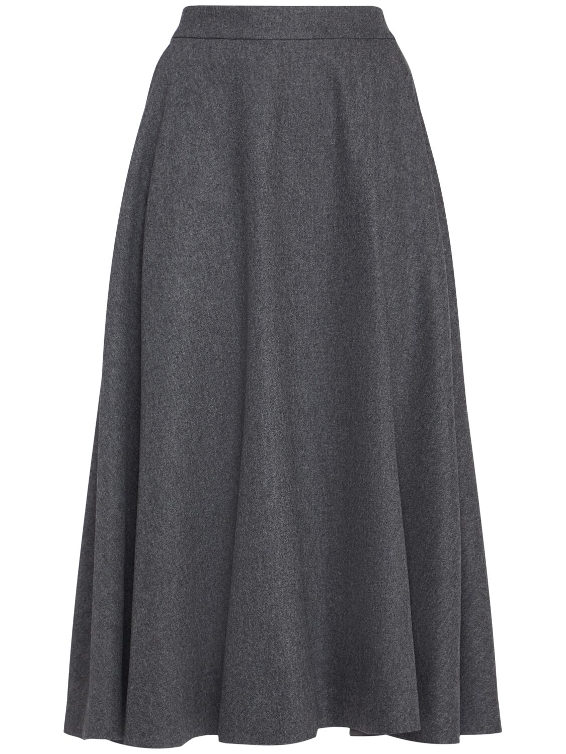 'S MAX MARA Betulla Stretch Flannel Wool Midi Skirt