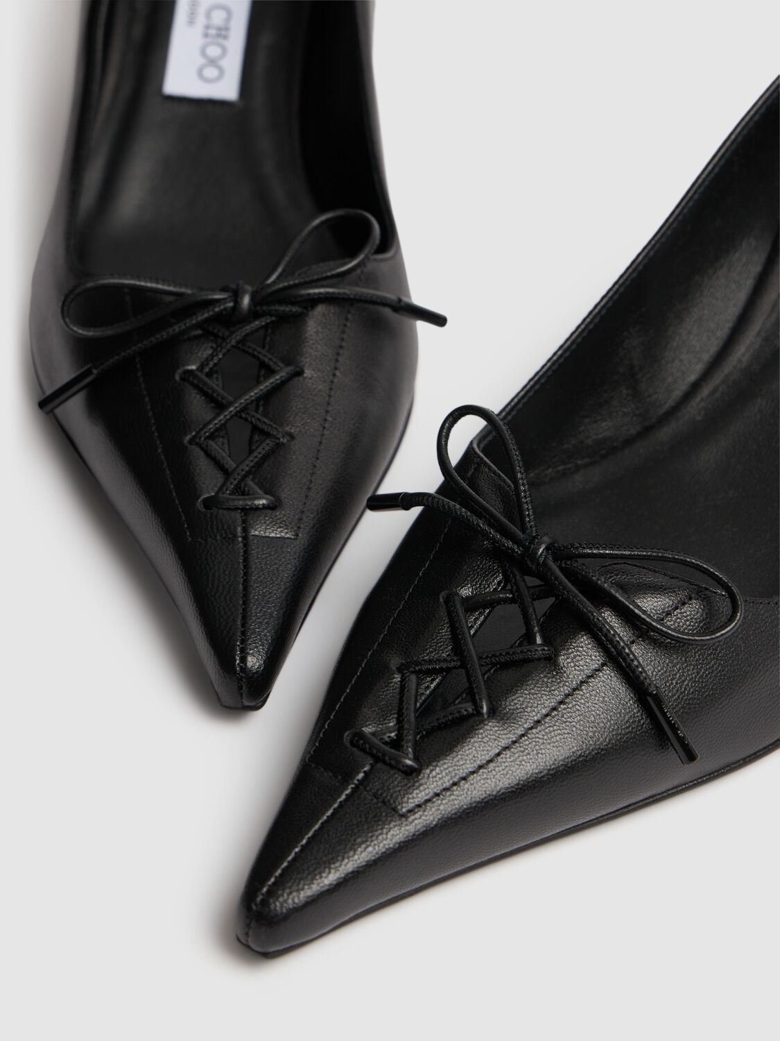 Jimmy Choo Scarlett Leather Lace-up Kitten Heel Pumps In Black