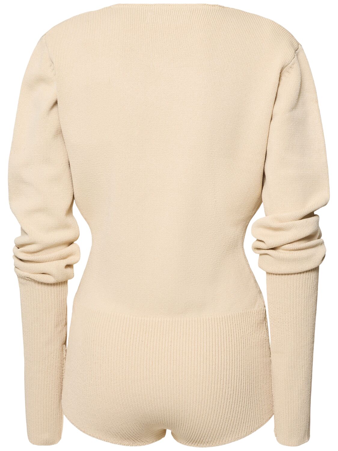 Entire Studios Deep V-neck Long Sleeve Knit Bodysuit