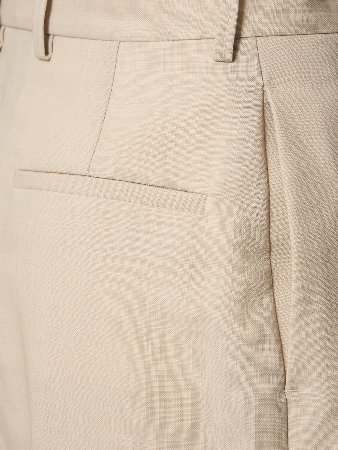 Shop Wardrobe.nyc Wool Tailoring Mid Rise Wide Leg Pants