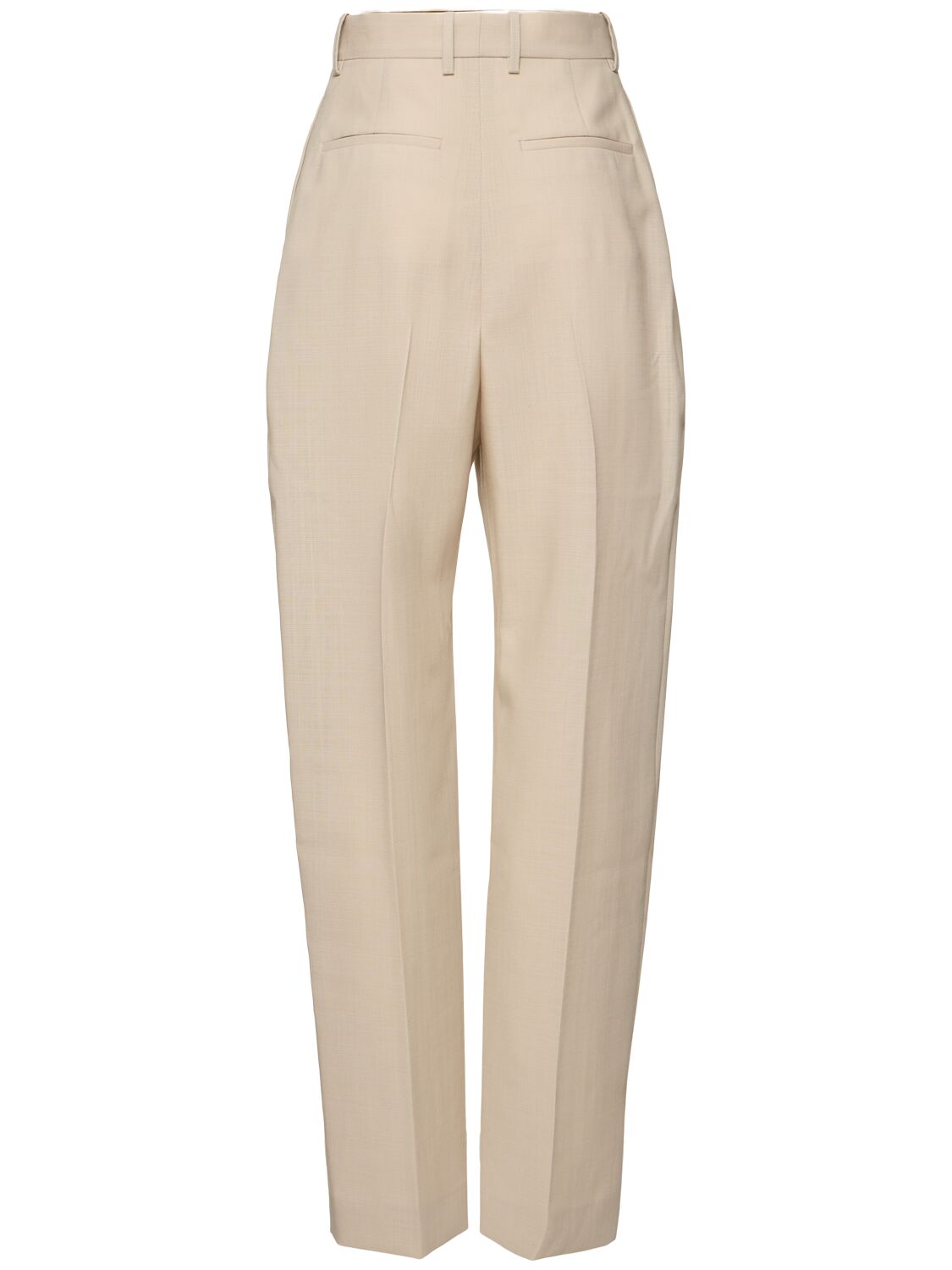 Shop Wardrobe.nyc Wool Tailoring Mid Rise Wide Leg Pants