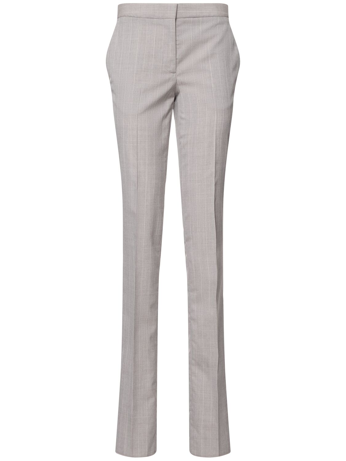 Pantalon Droit En Laine À Rayures - STELLA MCCARTNEY - Modalova