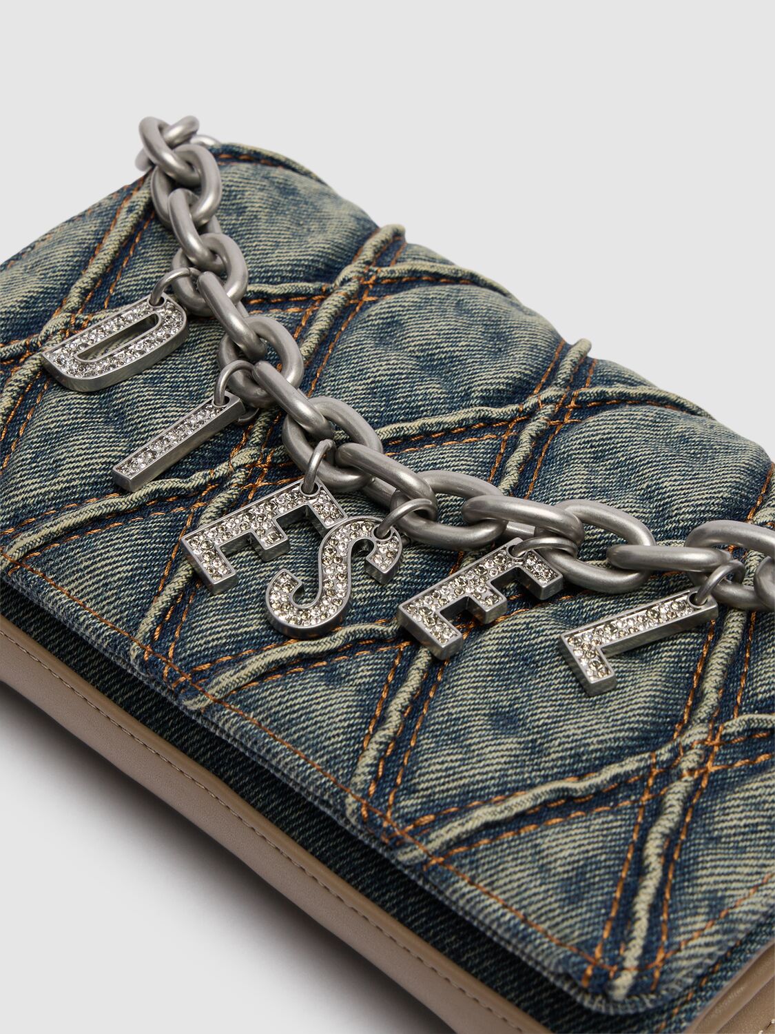 DIESEL CHARM-D DENIM WALLET W/CHAIN 