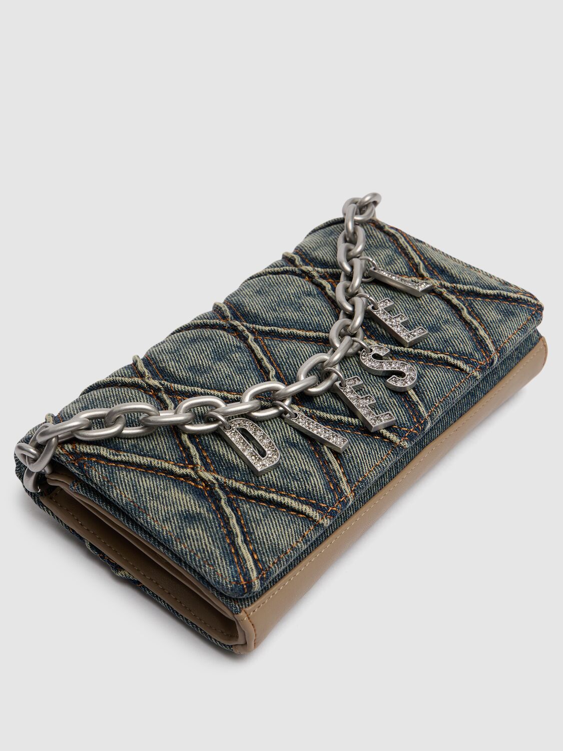 DIESEL CHARM-D DENIM WALLET W/CHAIN 