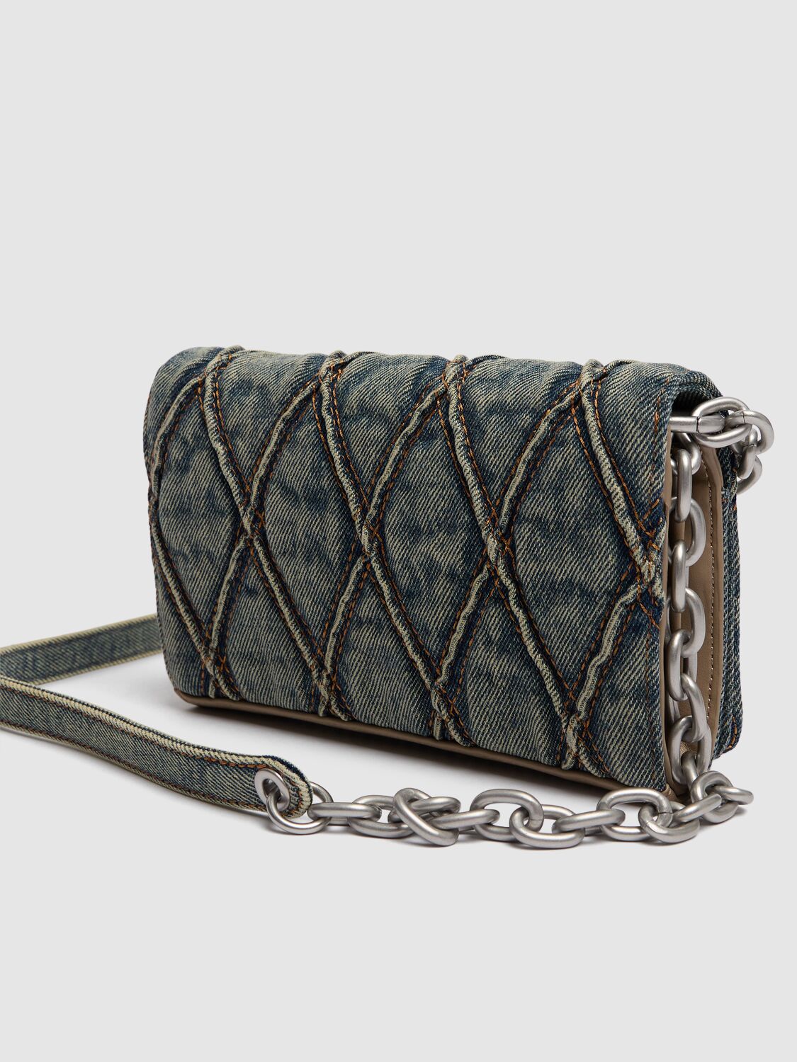DIESEL CHARM-D DENIM WALLET W/CHAIN 