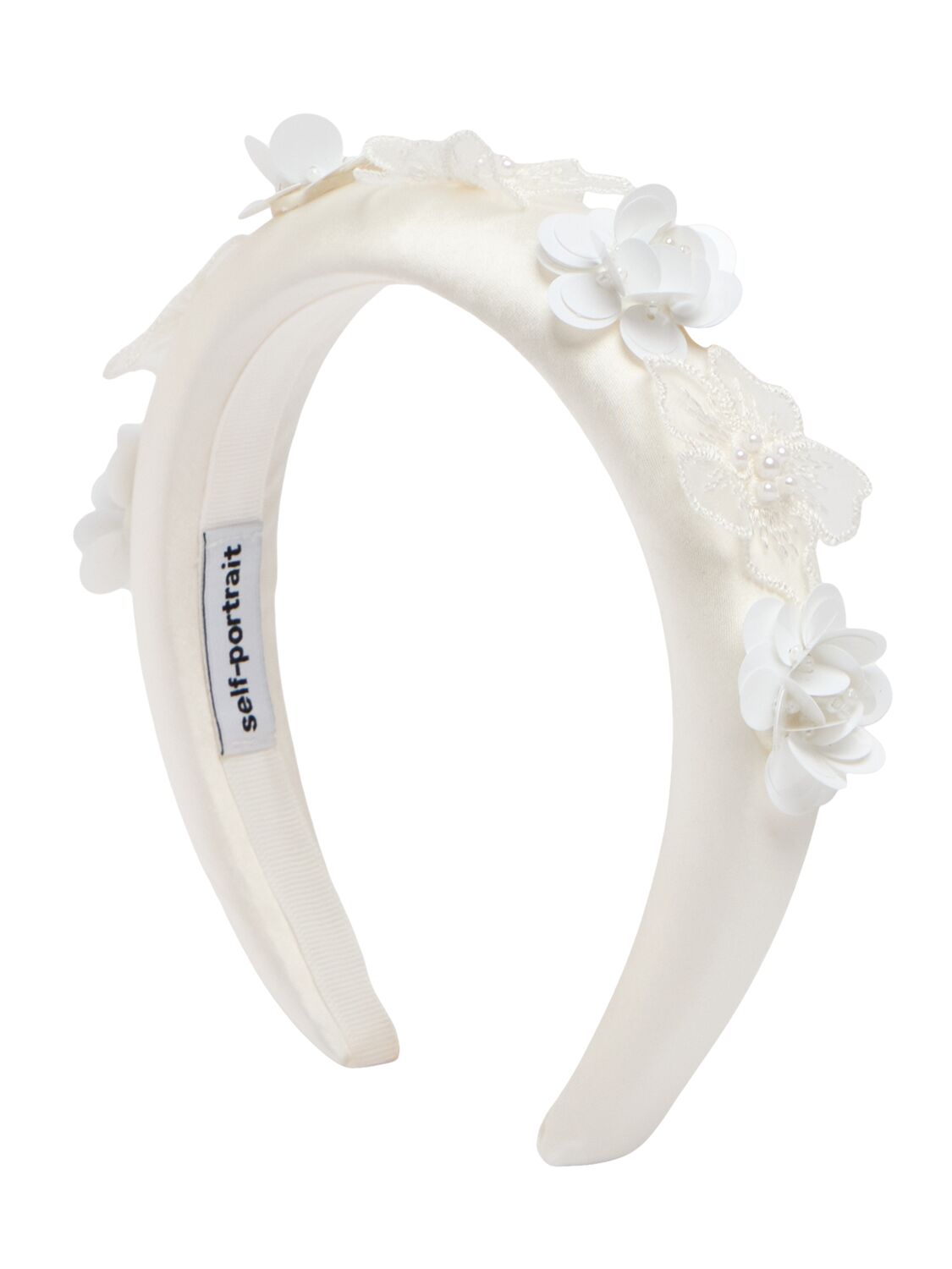 Self-portrait Embellished Satin Headband