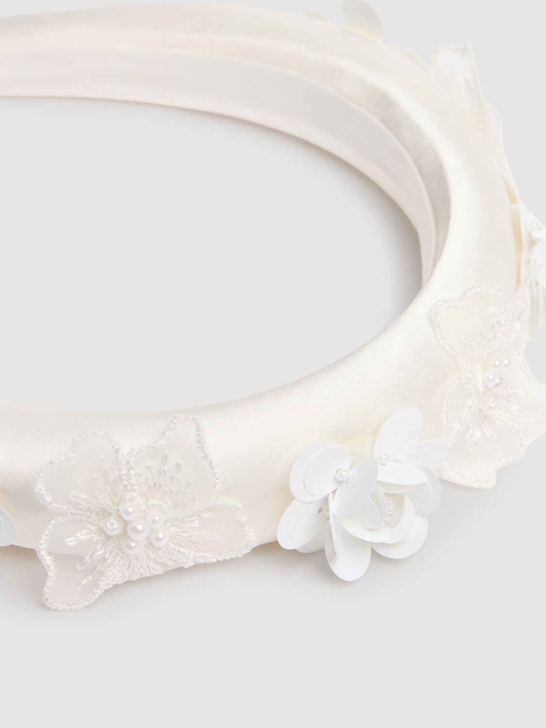 SELF-PORTRAIT EMBELLISHED SATIN HEADBAND 