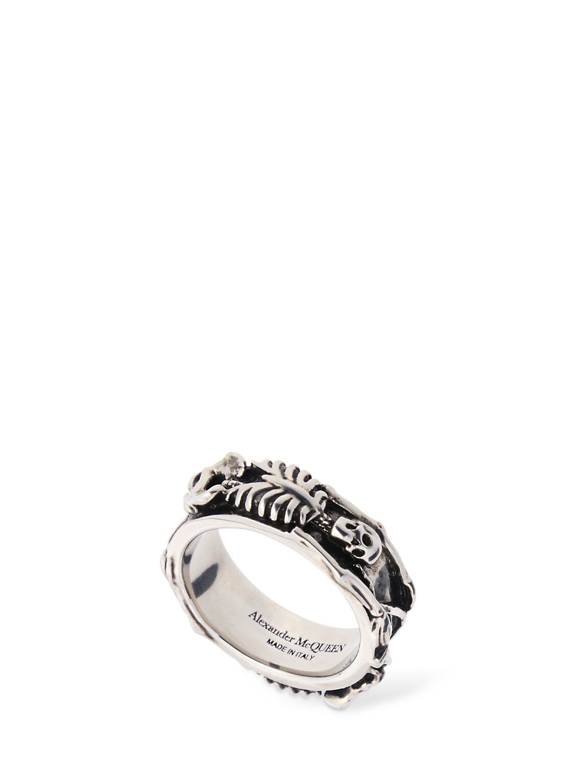 Alexander Mcqueen Dancing Metal Skeleton Ring In Silver
