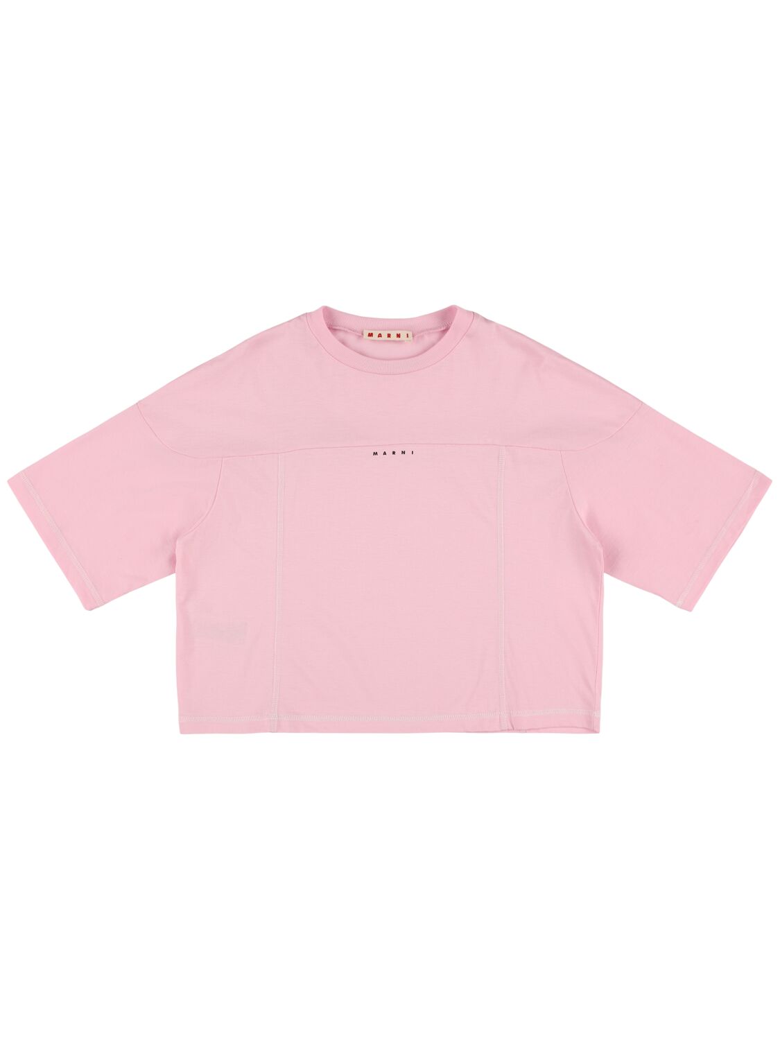Marni Junior Printed Cotton Jersey Cropped T-shirt