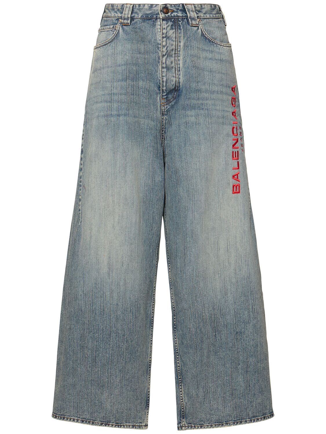 Balenciaga Baggy Cotton Jeans In Indigo