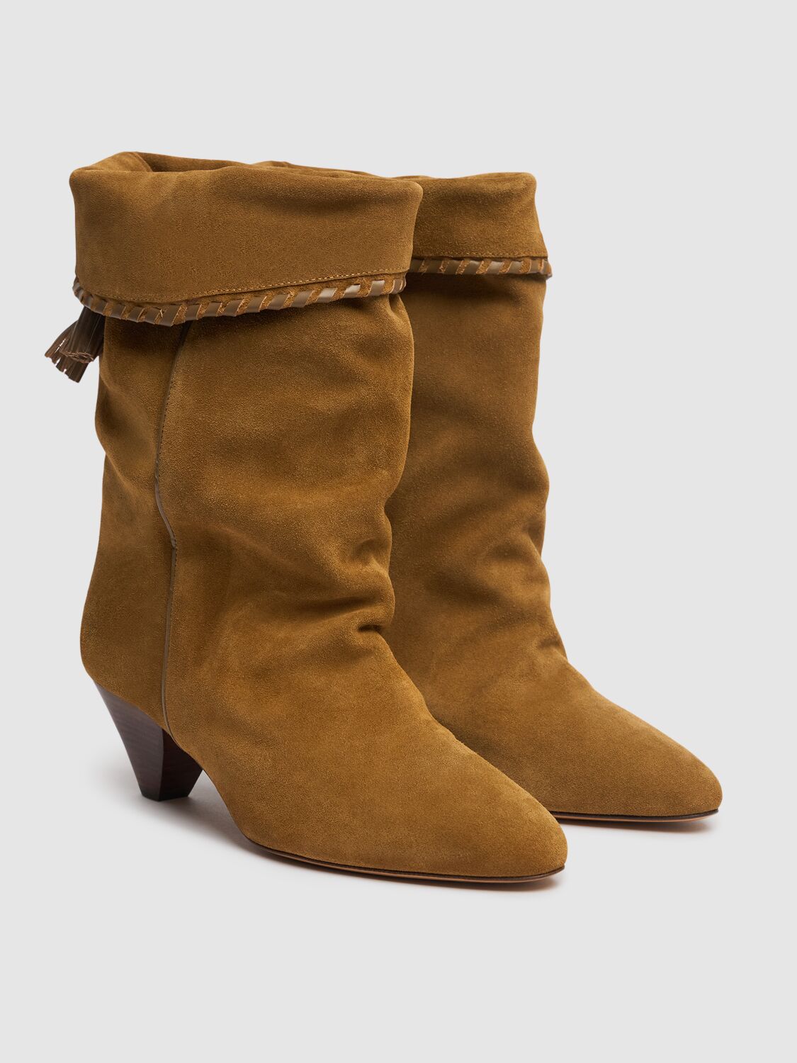 Isabel Marant Dalby Tasseled Leather-trimmed Suede Ankle Boots