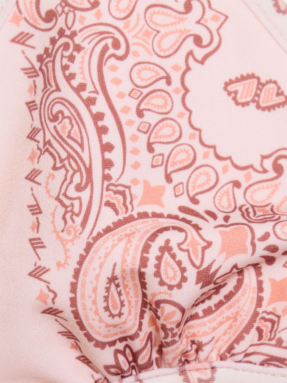 Attico Pink Bikini With Spaghetti Straps And All-over Print In Tech Fabric Stretch Woman In Pink