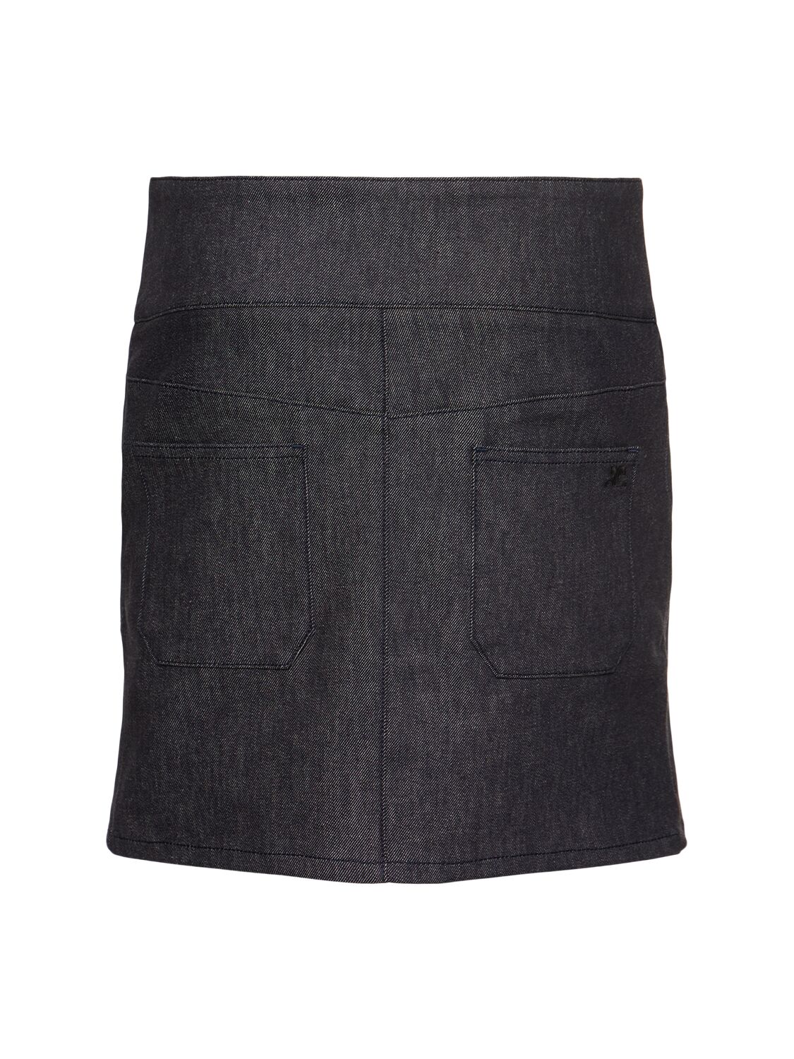 Shop Courrèges Belted Denim Mini Skirt