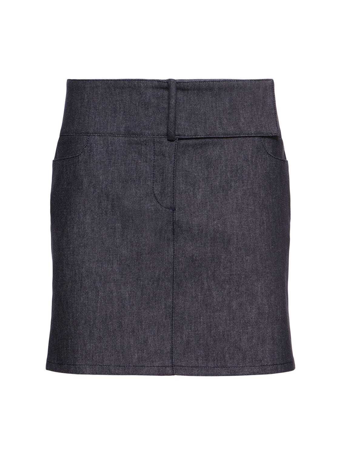 Belted Denim Mini Skirt