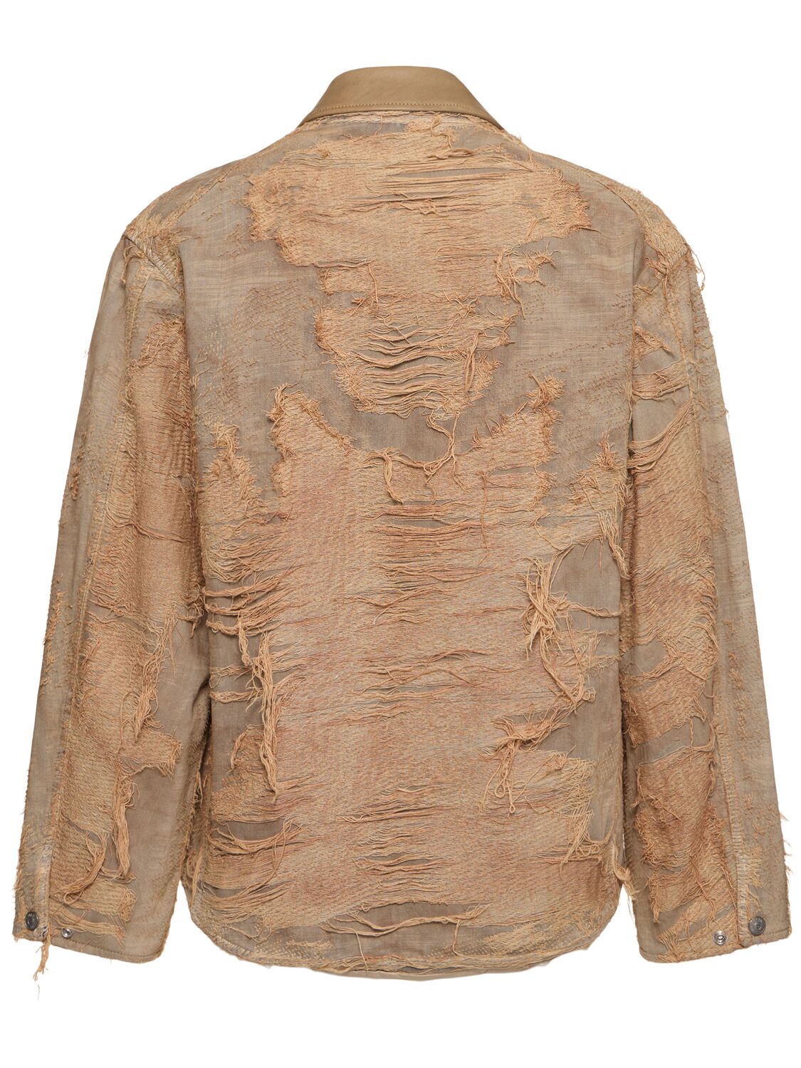 Diesel Jacket In Overdyed Floating-thread Denim