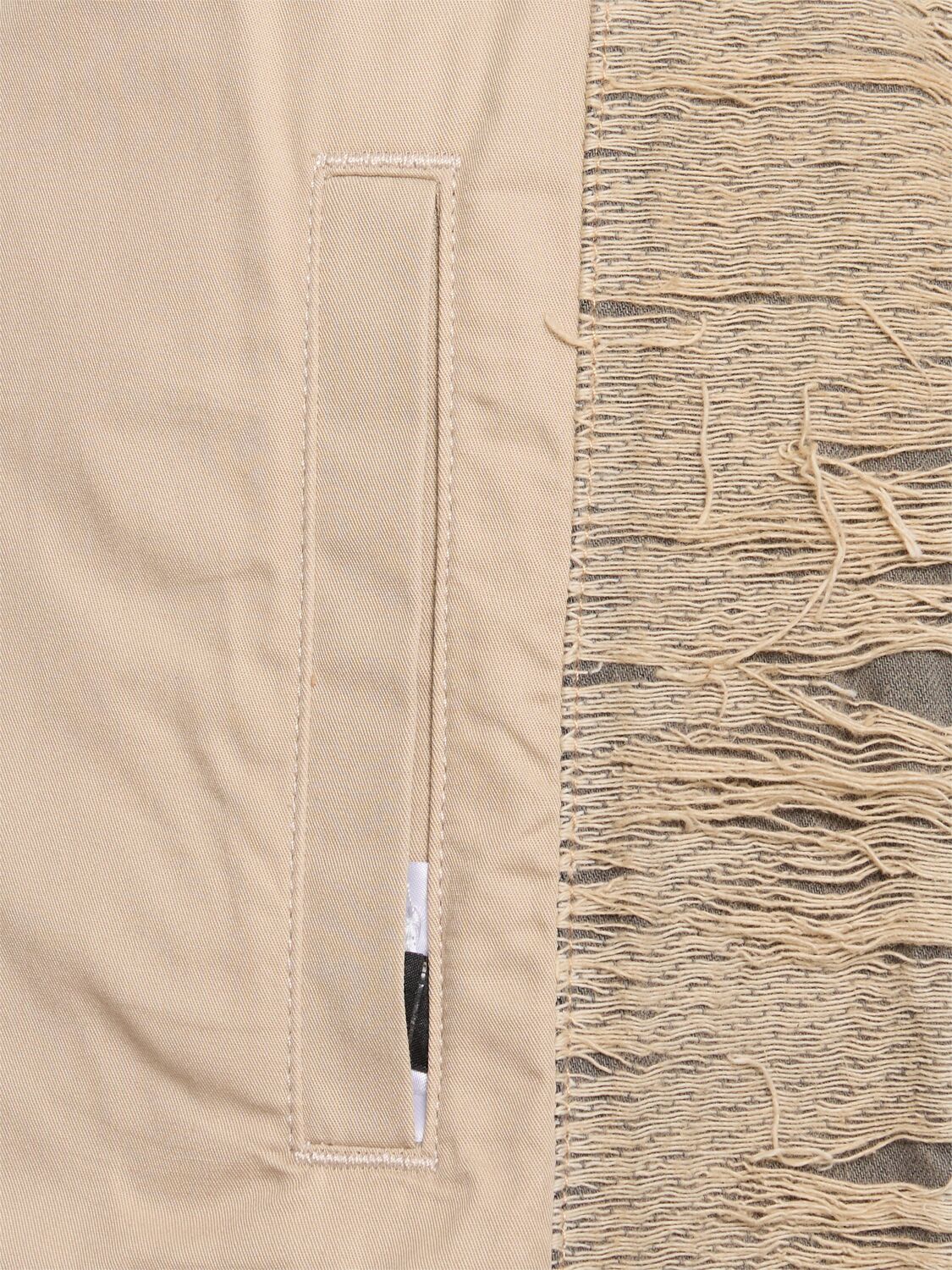 Diesel Jacket In Overdyed Floating-thread Denim