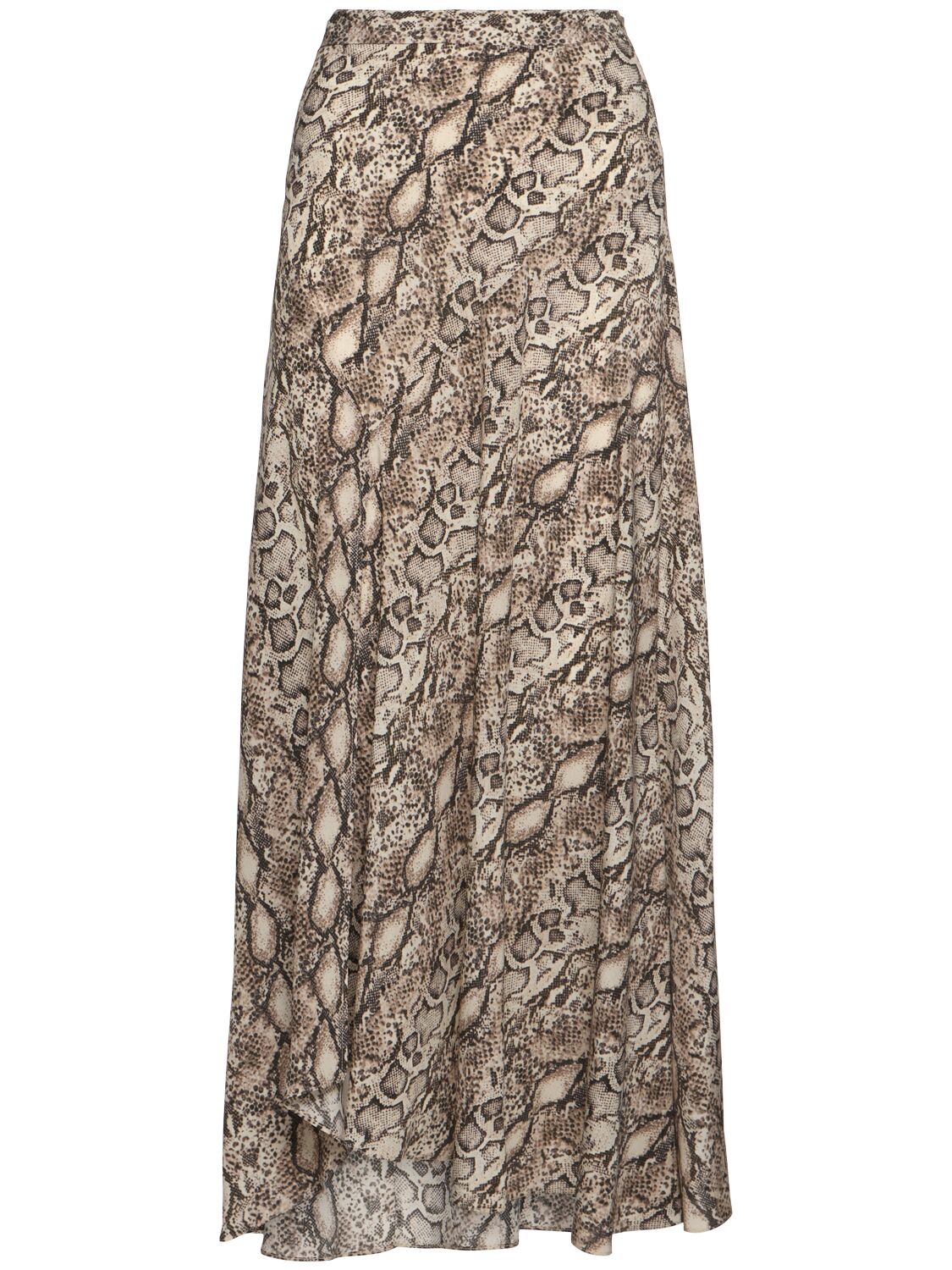 Jupe Midi En Soie Stretch Imprimée Sakura - ISABEL MARANT - Modalova