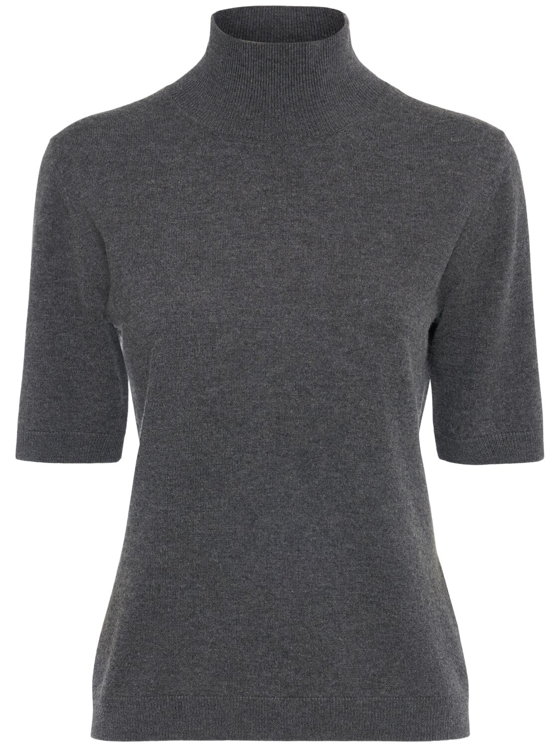'S MAX MARA Cantone Short Sleeve Knit Turtleneck Top