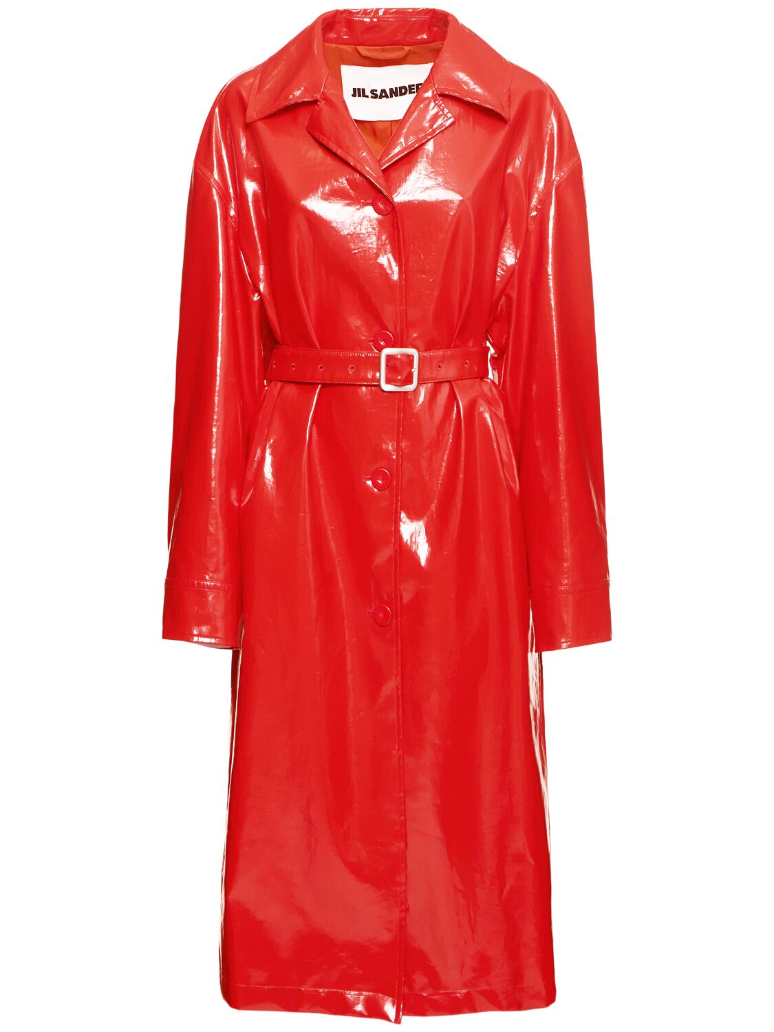 Trench-coat En Lin Enduit - JIL SANDER - Modalova