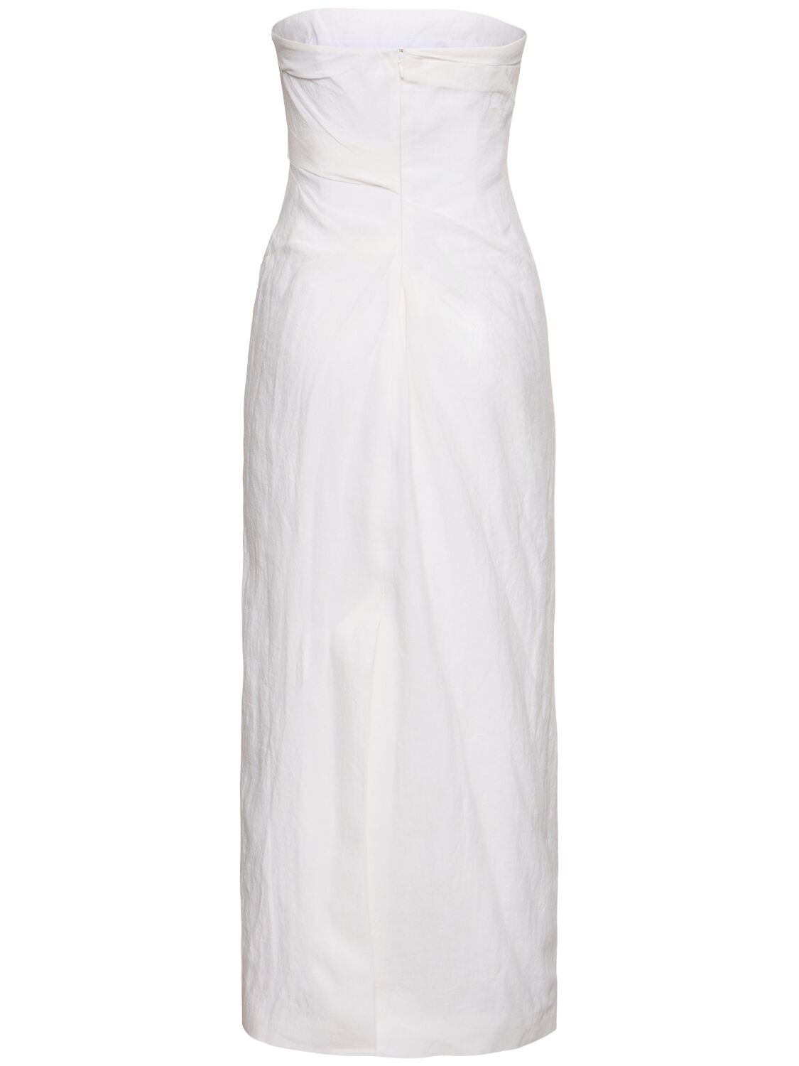 Shop Tove Sabella Linen Strapless Midi Dress