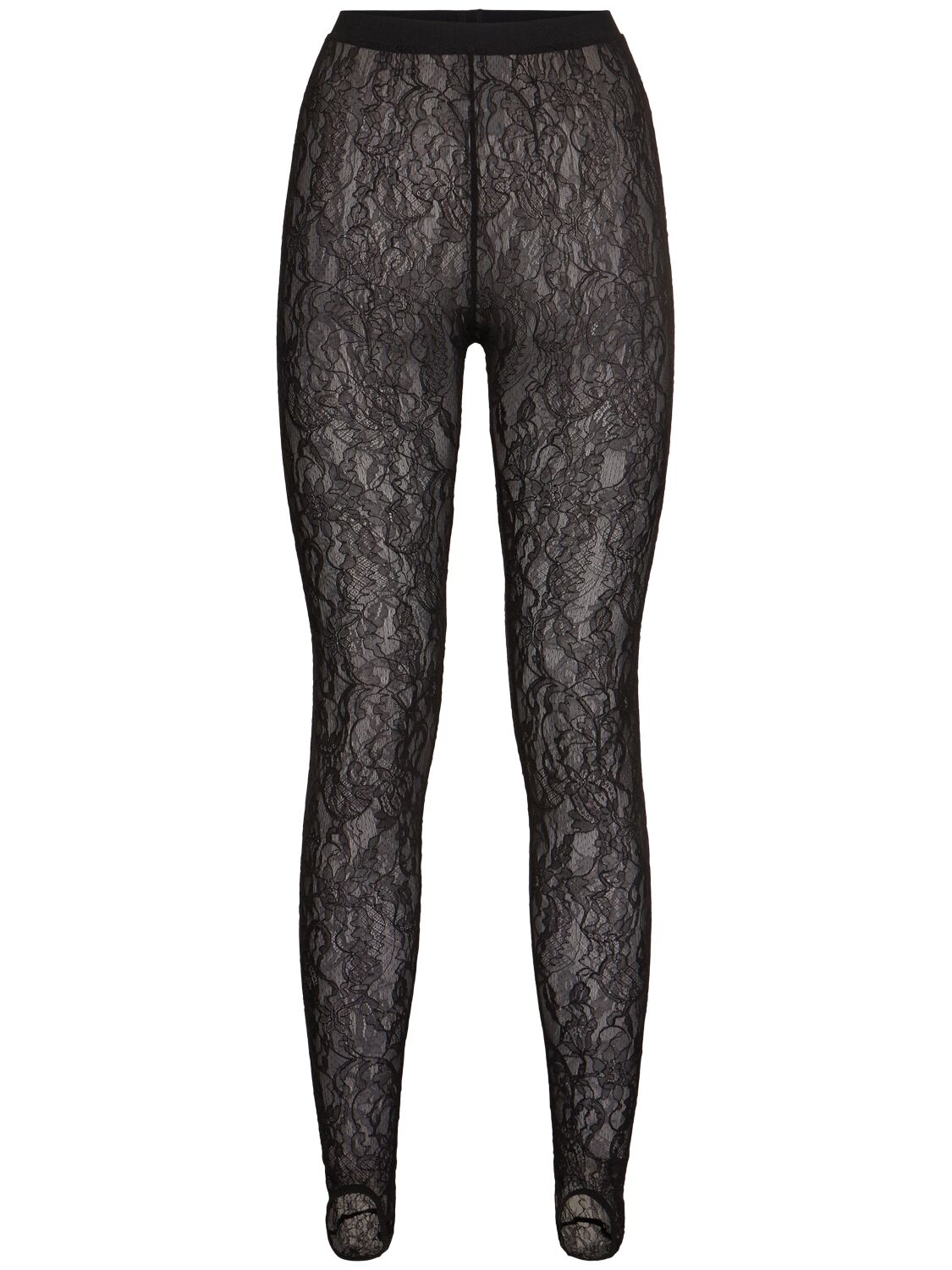 Wardrobe.nyc Lace Stirrup Nylon Leggings