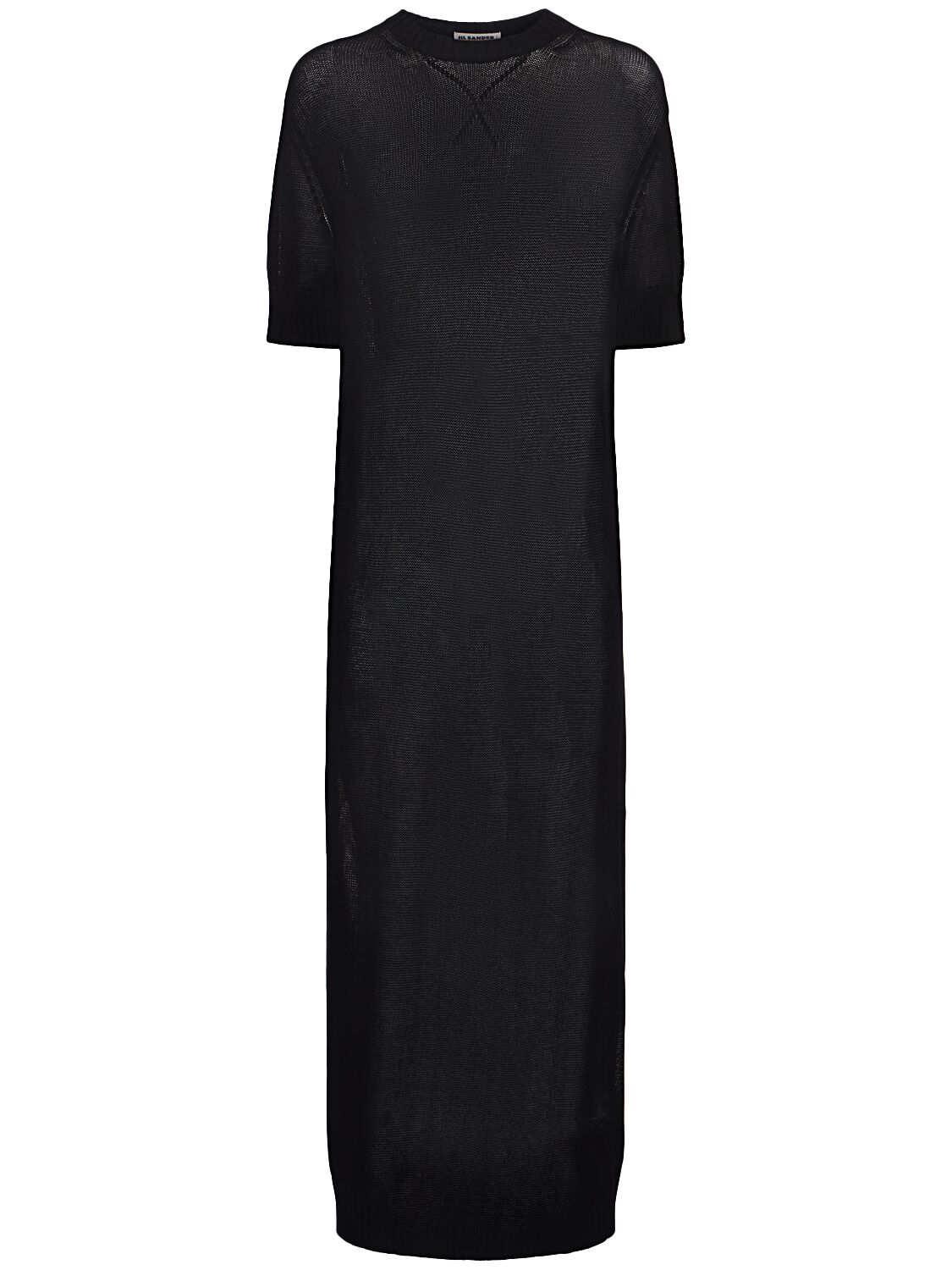 Fine Cotton Crepe Open Stitch Long Dress - JIL SANDER - Modalova