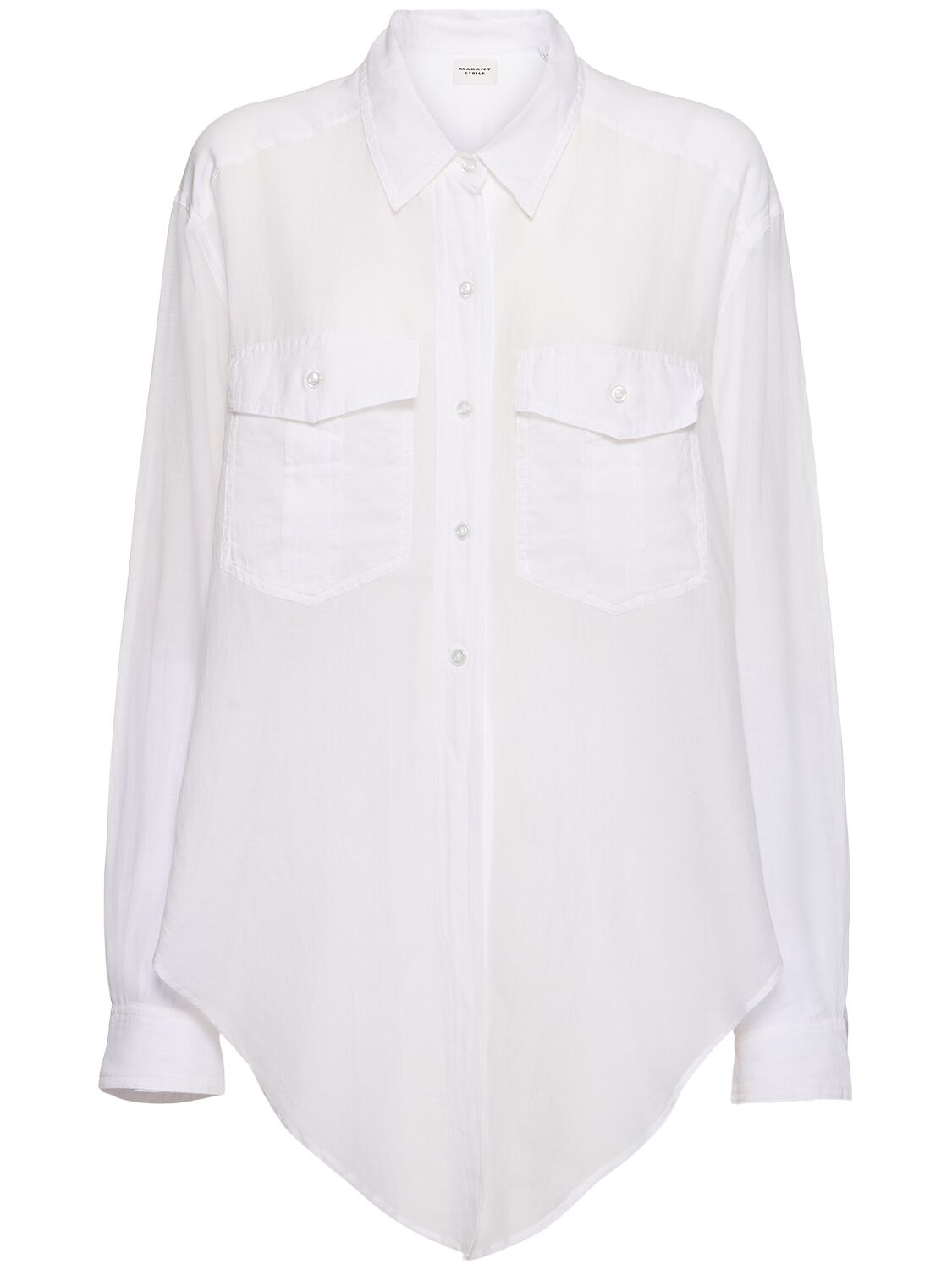 Isabel Marant Étoile Nath Long Sleeve Voile Shirt W/ Knot